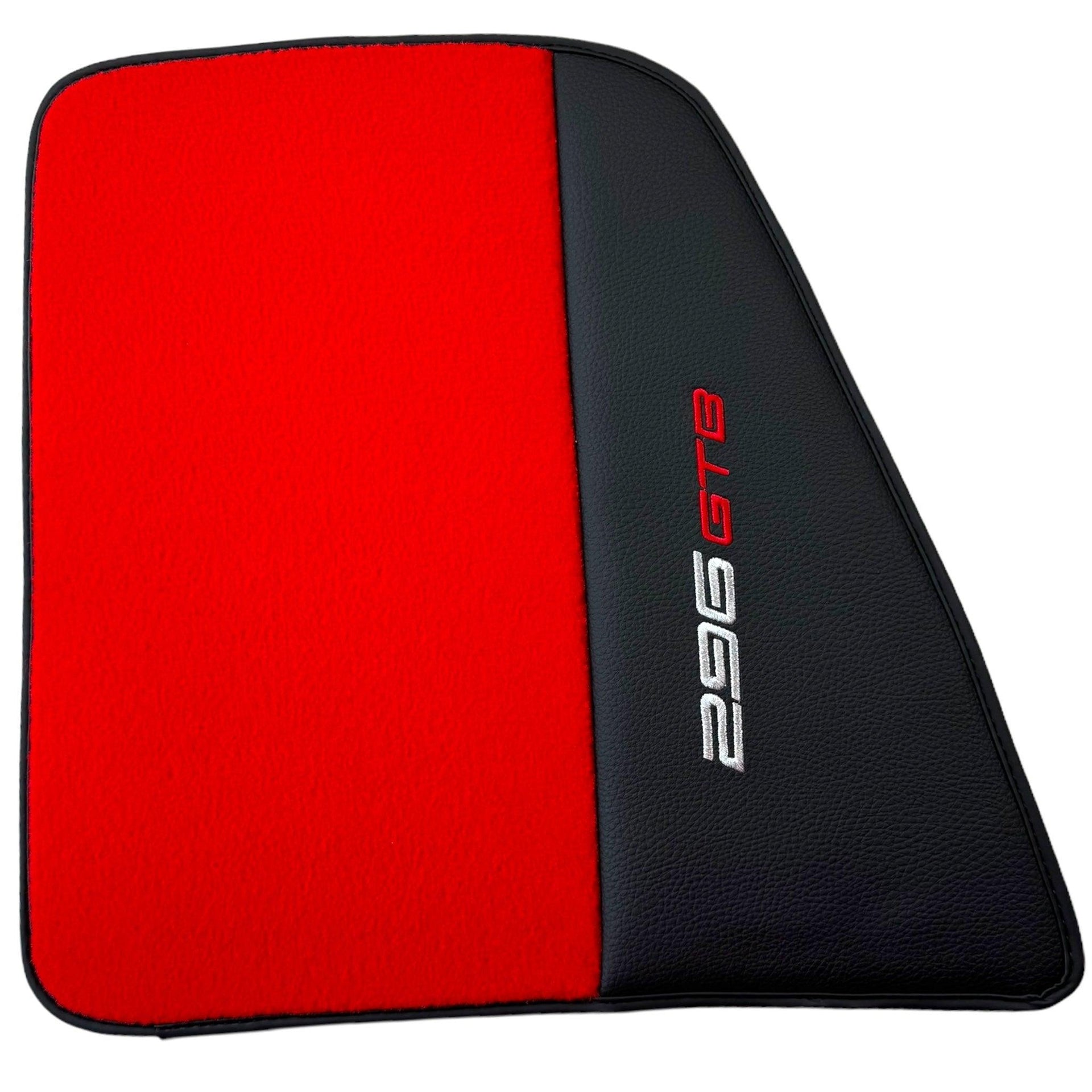 Red Floor Mats for Ferrari 296 GTB (2022-2024) with Leather - AutoWin