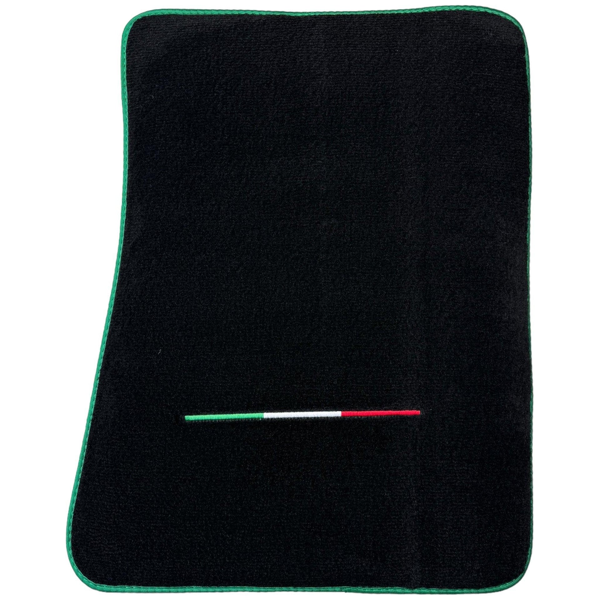 Black Floor Mats for Ferrari Purosangue with Green Trim | Italian Edition - AutoWin