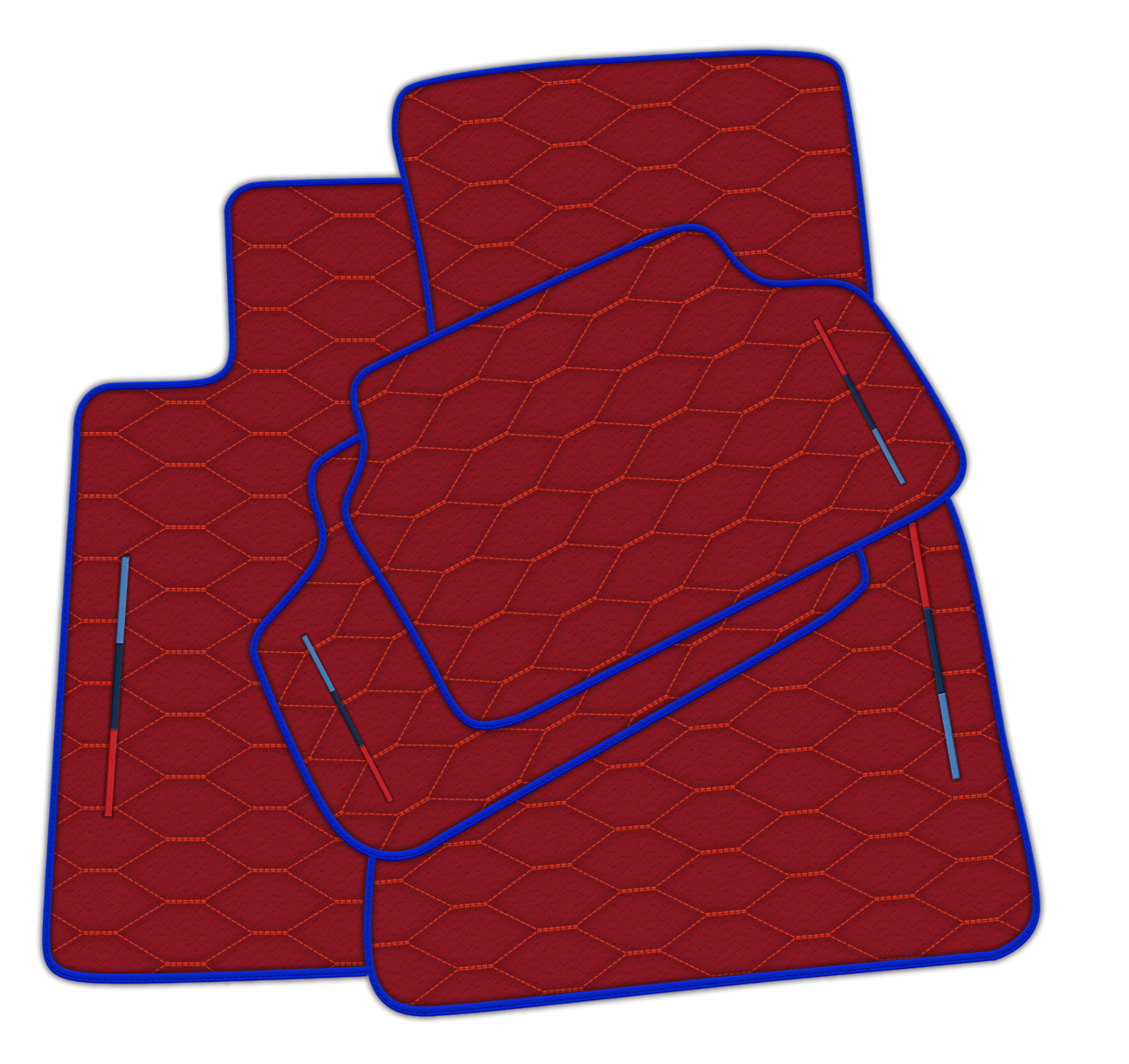 Dark Blue Leather Floor Mats for BMW G20 | Luxurious Style 2019-2024