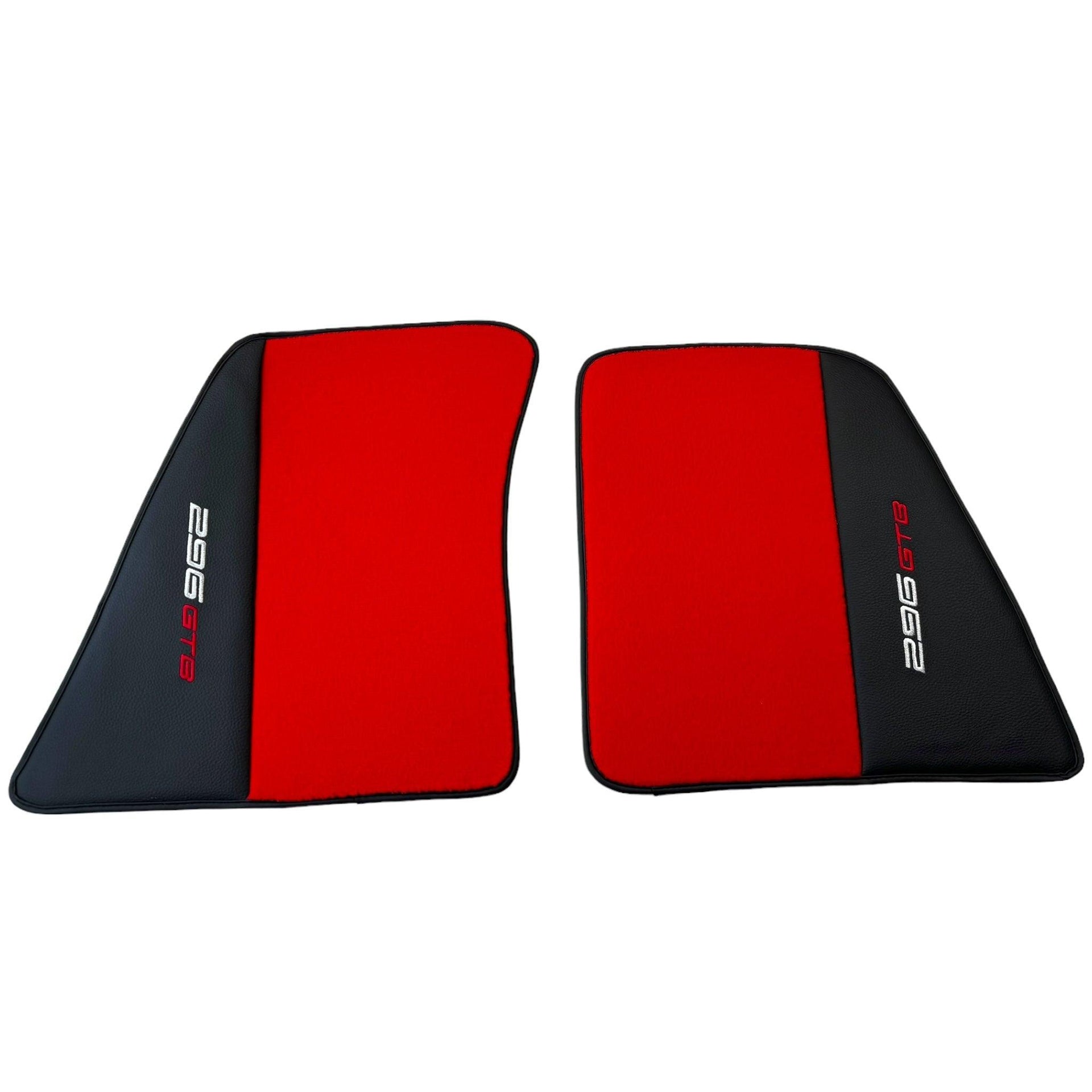 Red Floor Mats for Ferrari 296 GTB (2022-2024) with Leather - AutoWin