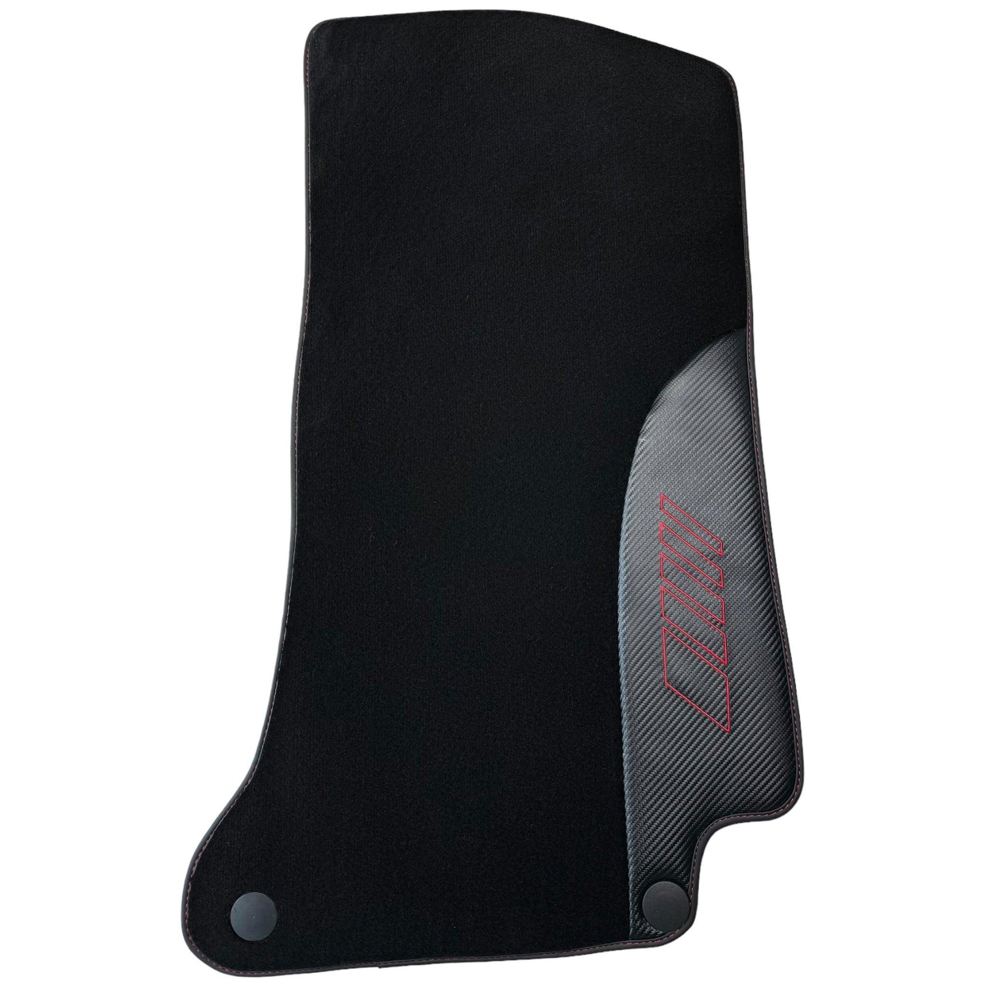 Black Floor Mats for Mercedes Benz C-Class W205 Sedan with Carbon Fiber | AutoWin Edition - AutoWin