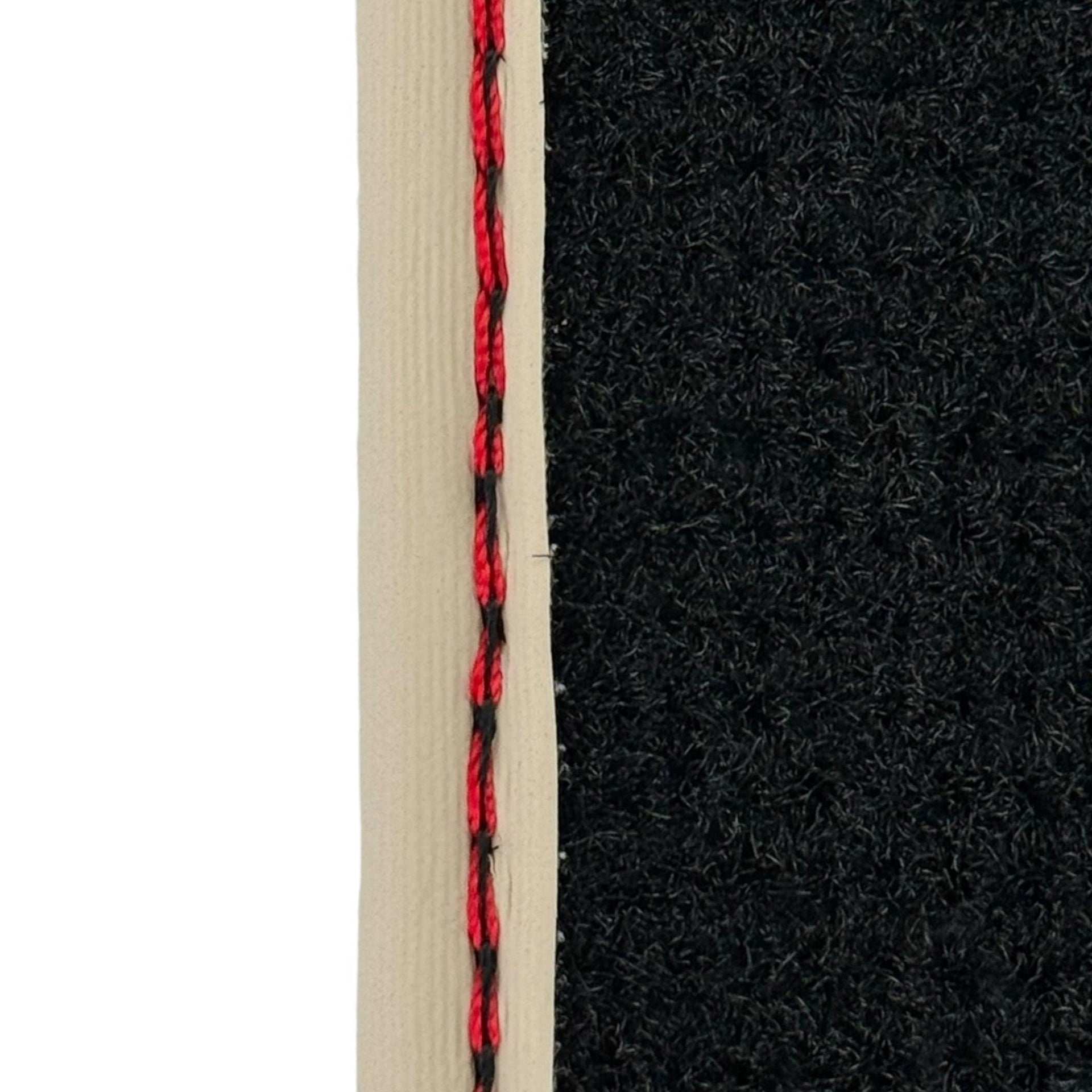 Black Floor Mats For Ferrari 488 Spider (2016-2022) with Beige Nappa Leather Borders - AutoWin