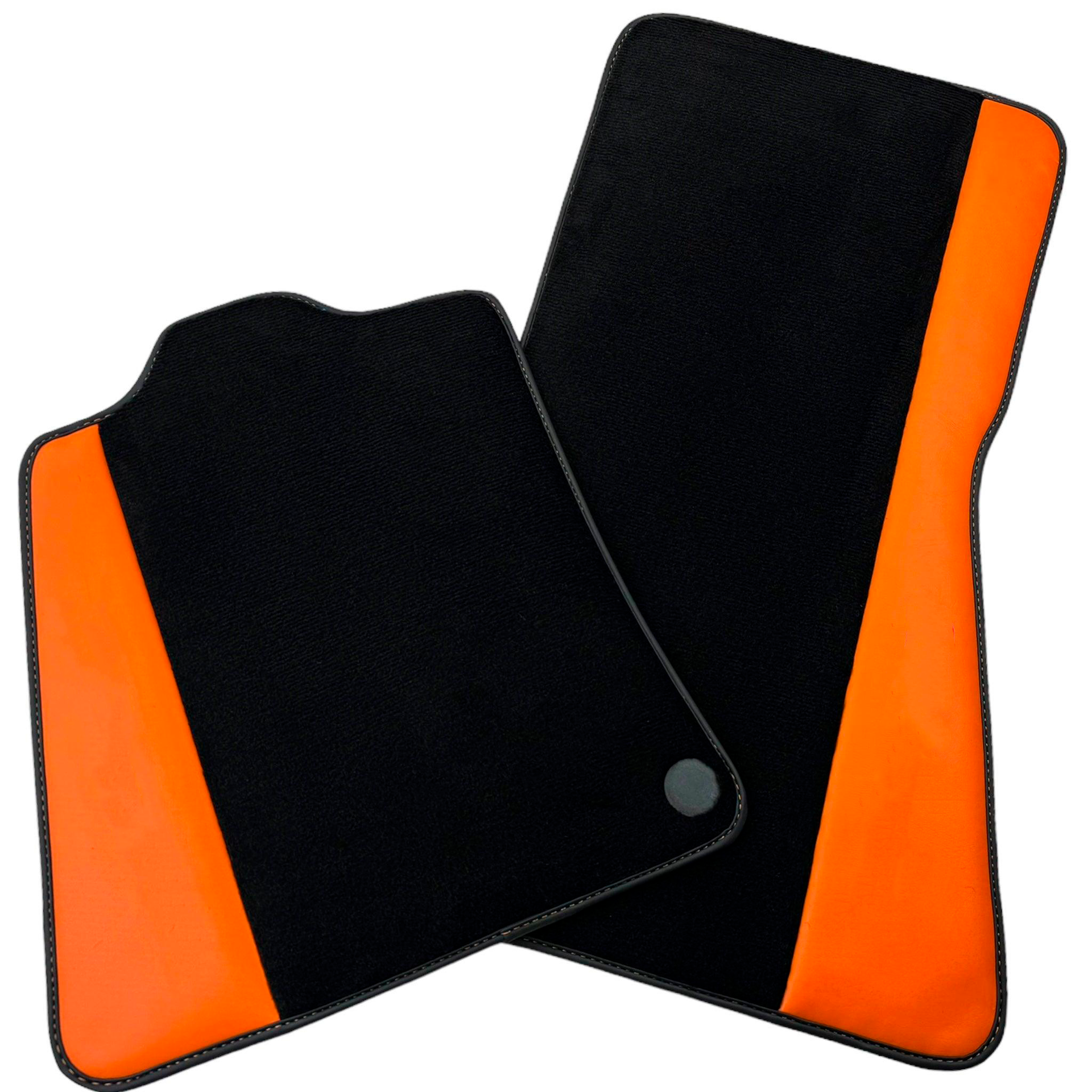 Black Floor Mats for McLaren 750S (2023-2025) with Orange Leather
