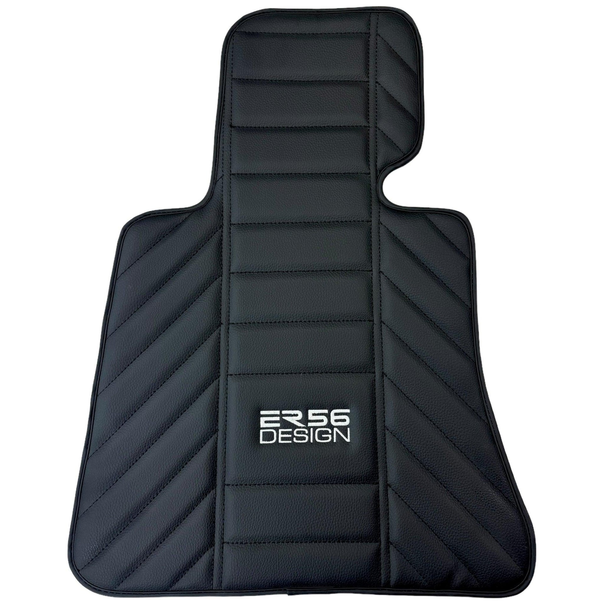 Black Leather Floor Mats for Rolls Royce Phantom VIII (2017-2024) ER56 Design - AutoWin