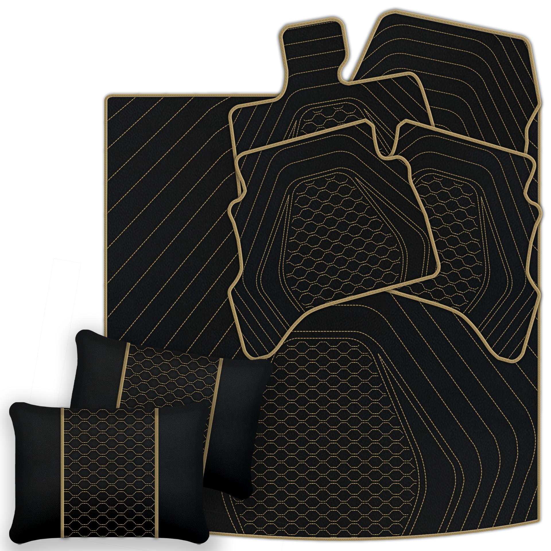 Premium Black Leather Floor Mats for Ferrari Mondial (1983-1993)