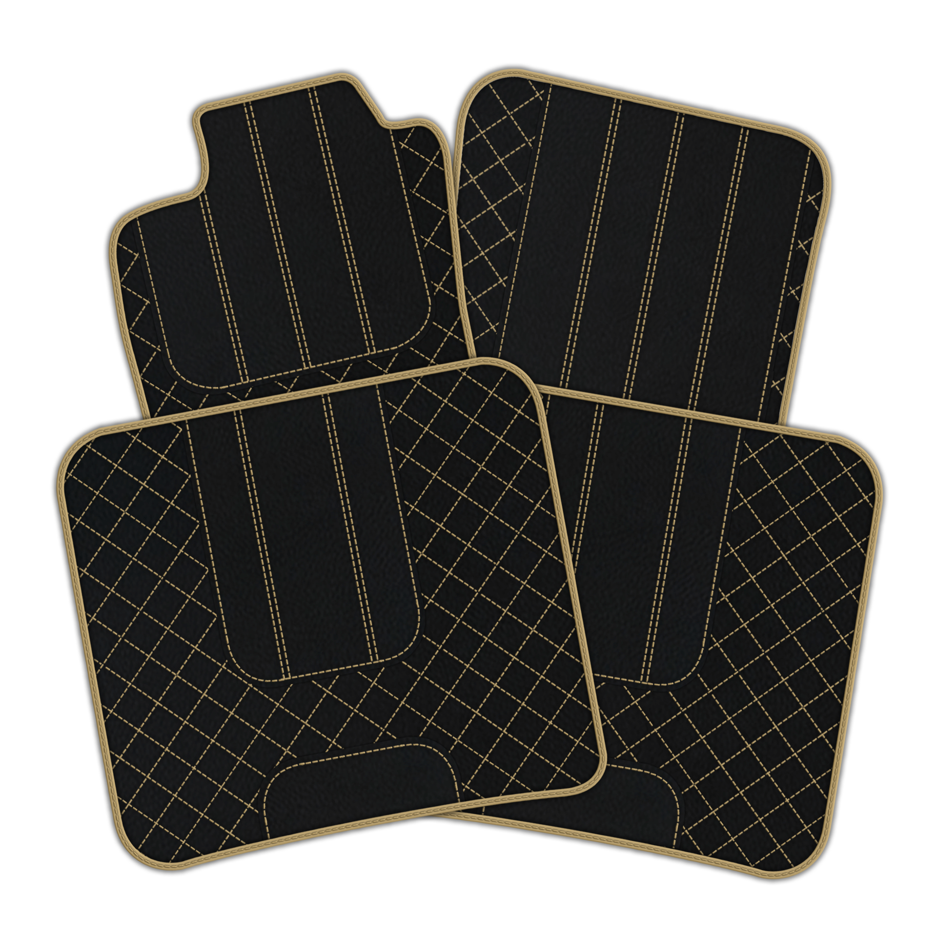 Customizable Leather Floor Mats with Double Diamond Pattern for Bentley Flying Spur (2019-2023) - AutoWin