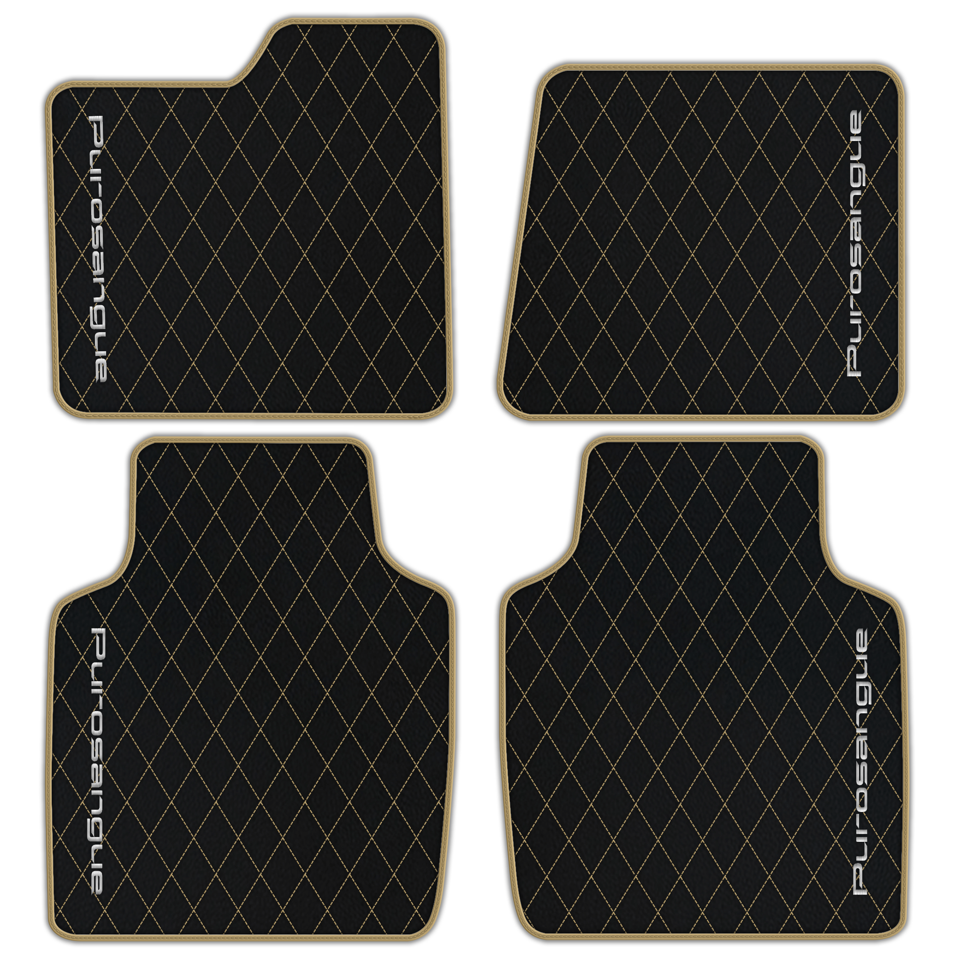 Premium Black Leather Floor Mats for Rolls Royce Shadow (1965-1977)