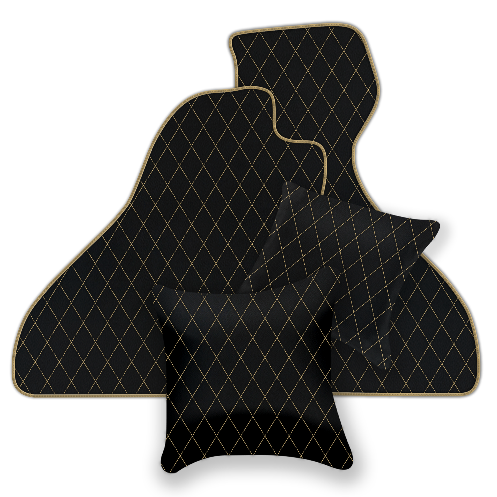 Premium Black Leather Floor Mats for Ferrari 328 GTS (1985-1989)