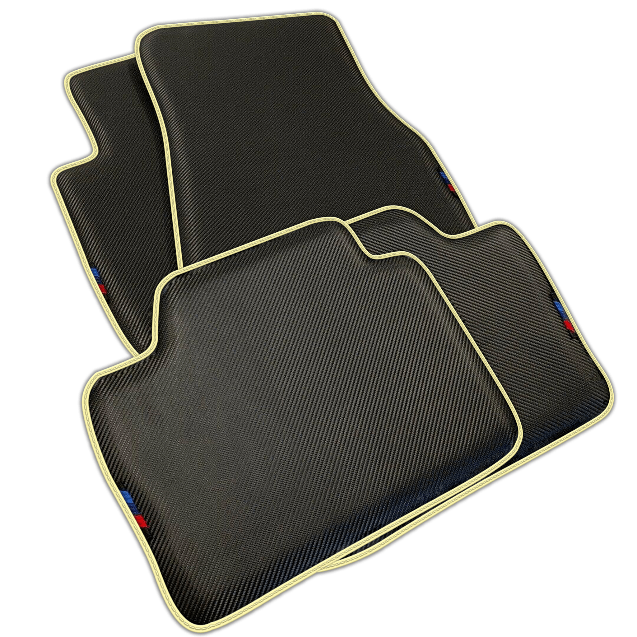 Black Carbon Fiber Floor Mats for BMW 1 Series E81 3-door Hatchback 2006-2011 | Various Trim Colors