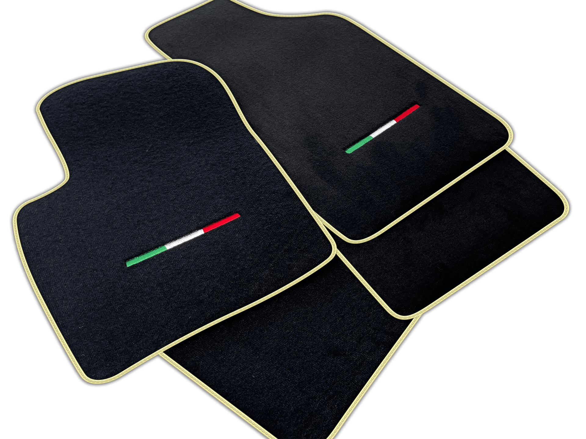 Italian Edition Black Floor Mats for Fiat 500c (2014-2020)