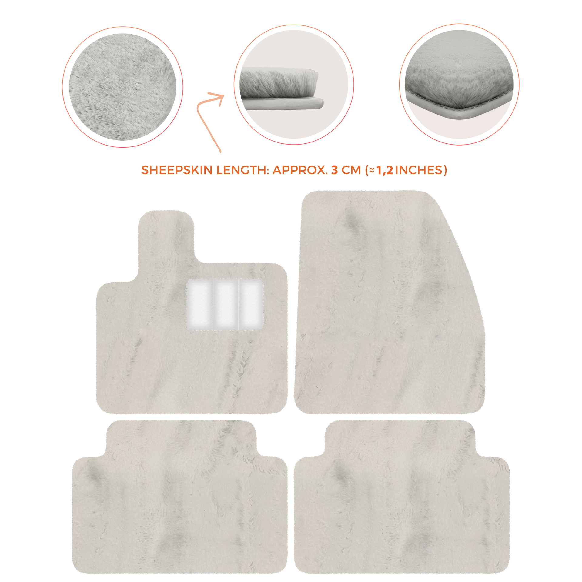 Premium Sheepskin Floor Mats for Range Rover Evoque (2016-2024)