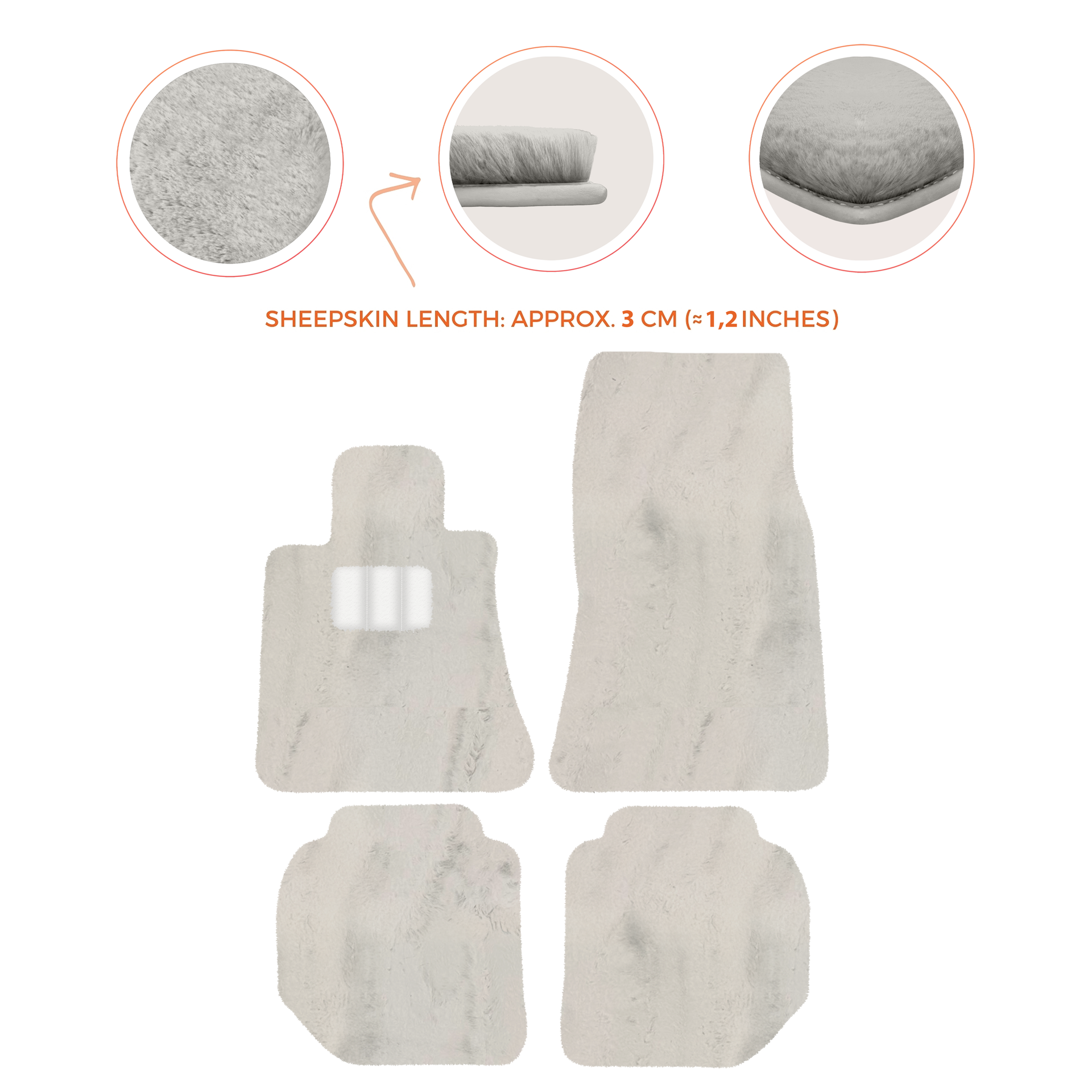 Premium Sheepskin Floor Mats for Bentley Continental GTC (2011-2018)