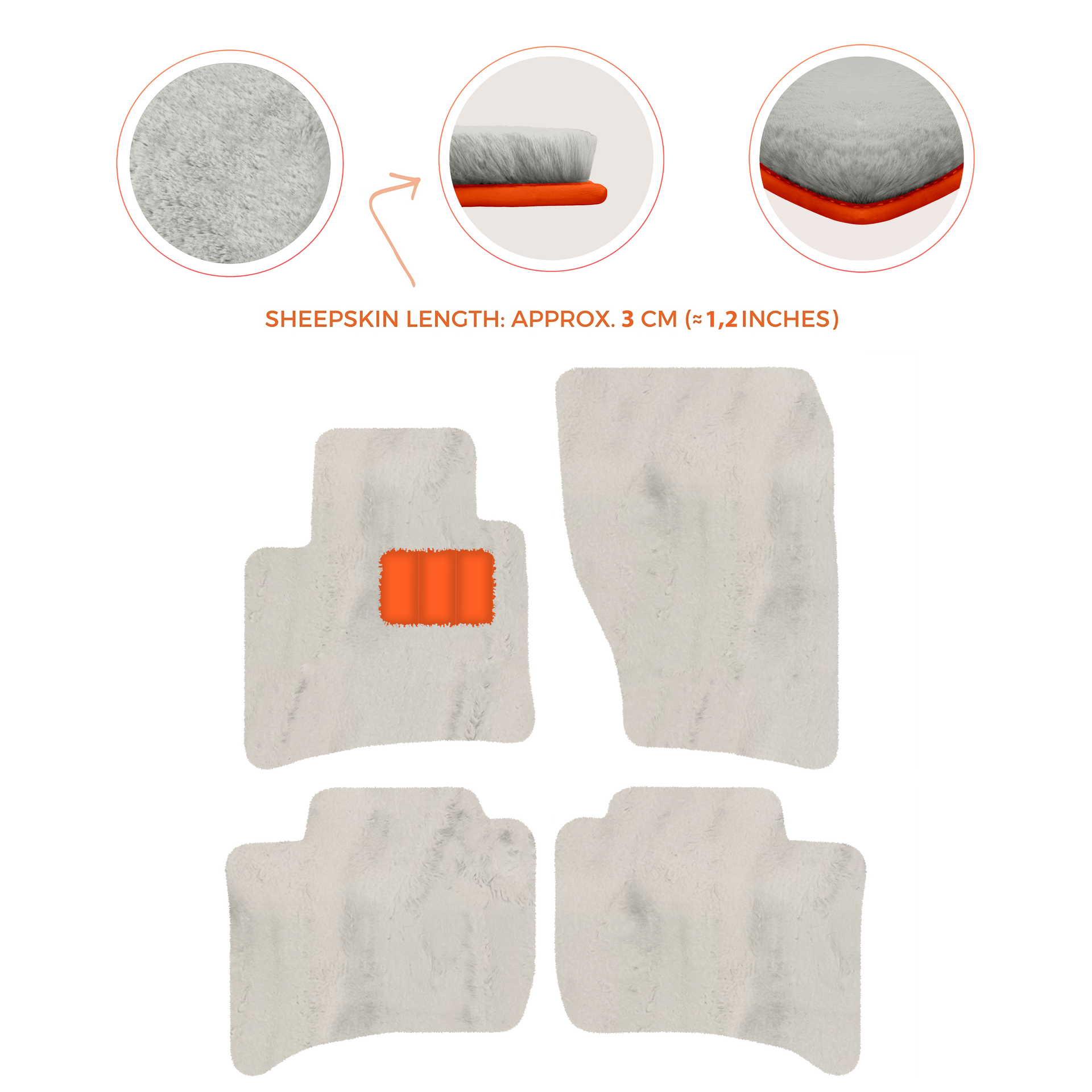 Premium Sheepskin Floor Mats for Porsche Cayenne (2010-2018)