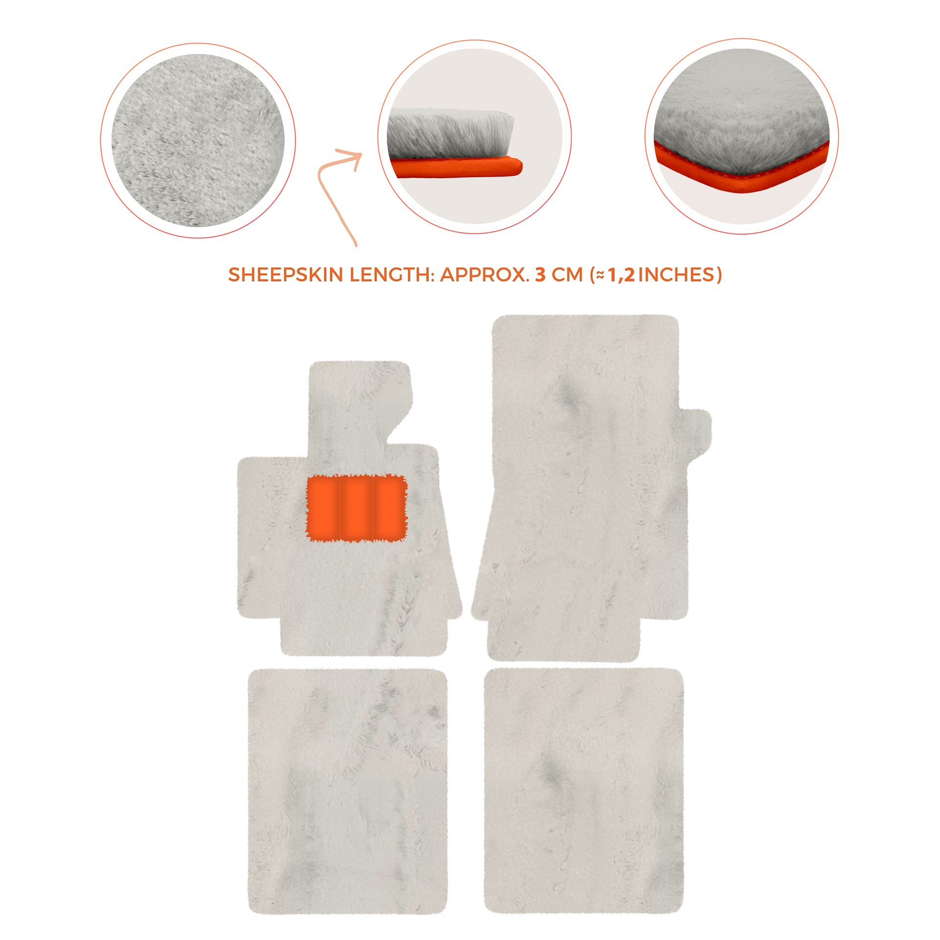 Luxurious Premium Sheepskin Floor Mats for Bentley Arnage (1998-2009)