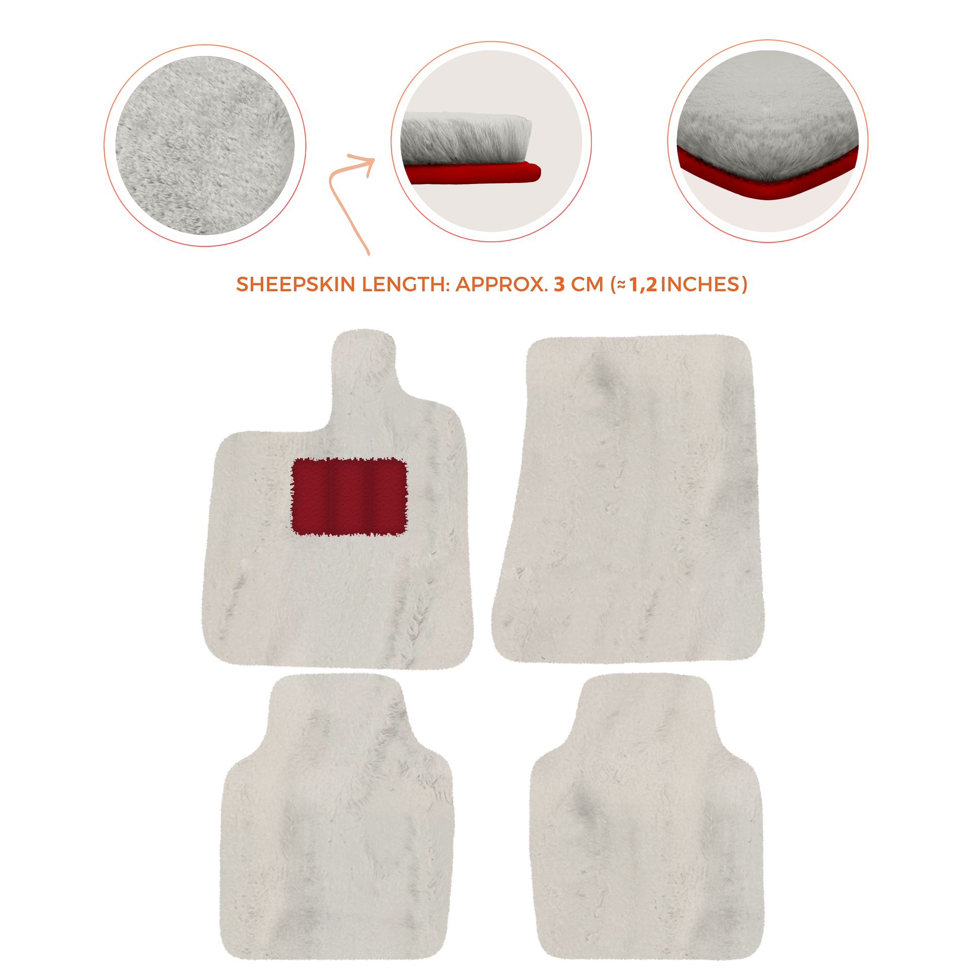 Premium Luxury Sheepskin Floor Mats for Ferrari Roma (2021-2024)