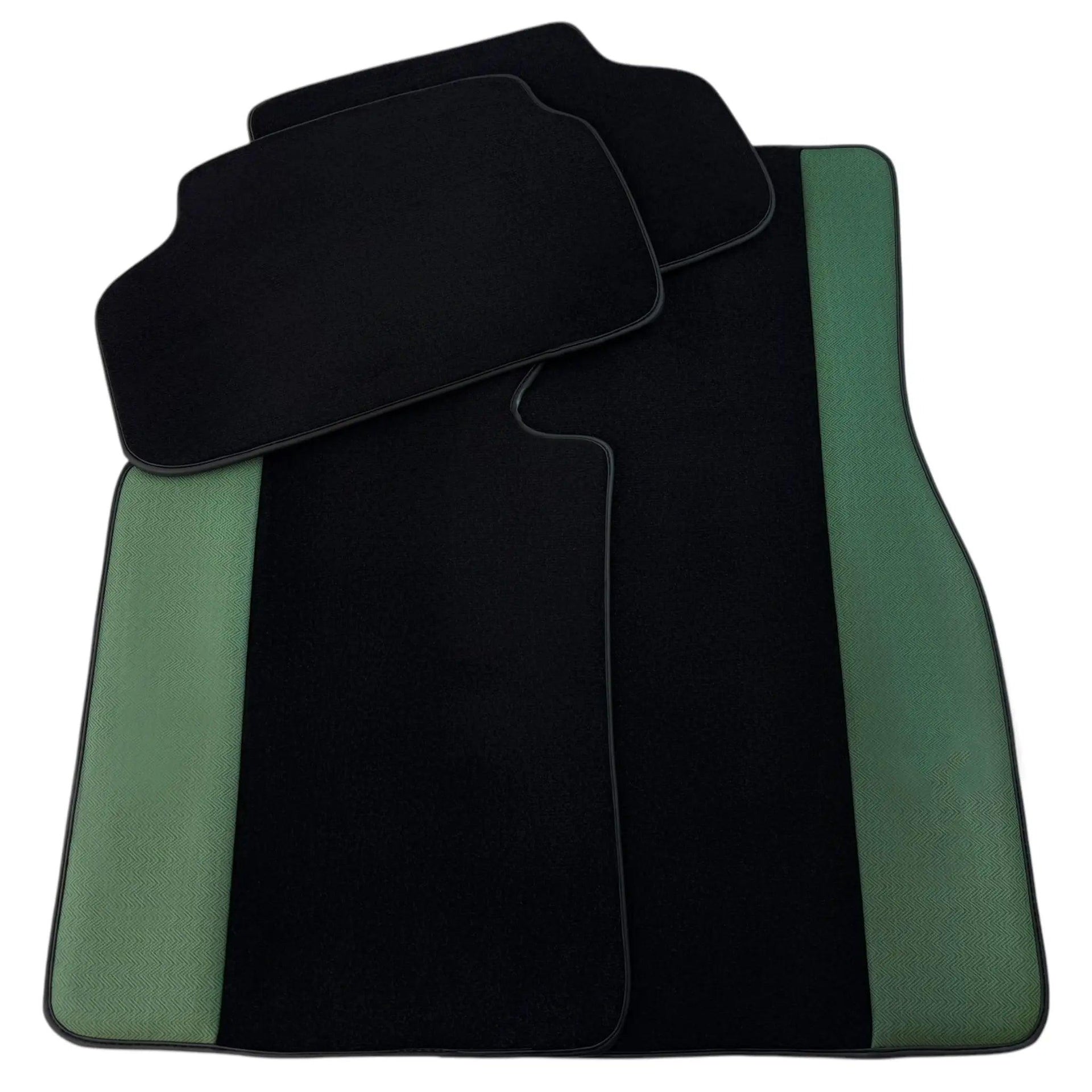 Black Floor Mats for BMW U06 (2022-2026) | Green Leather Borders