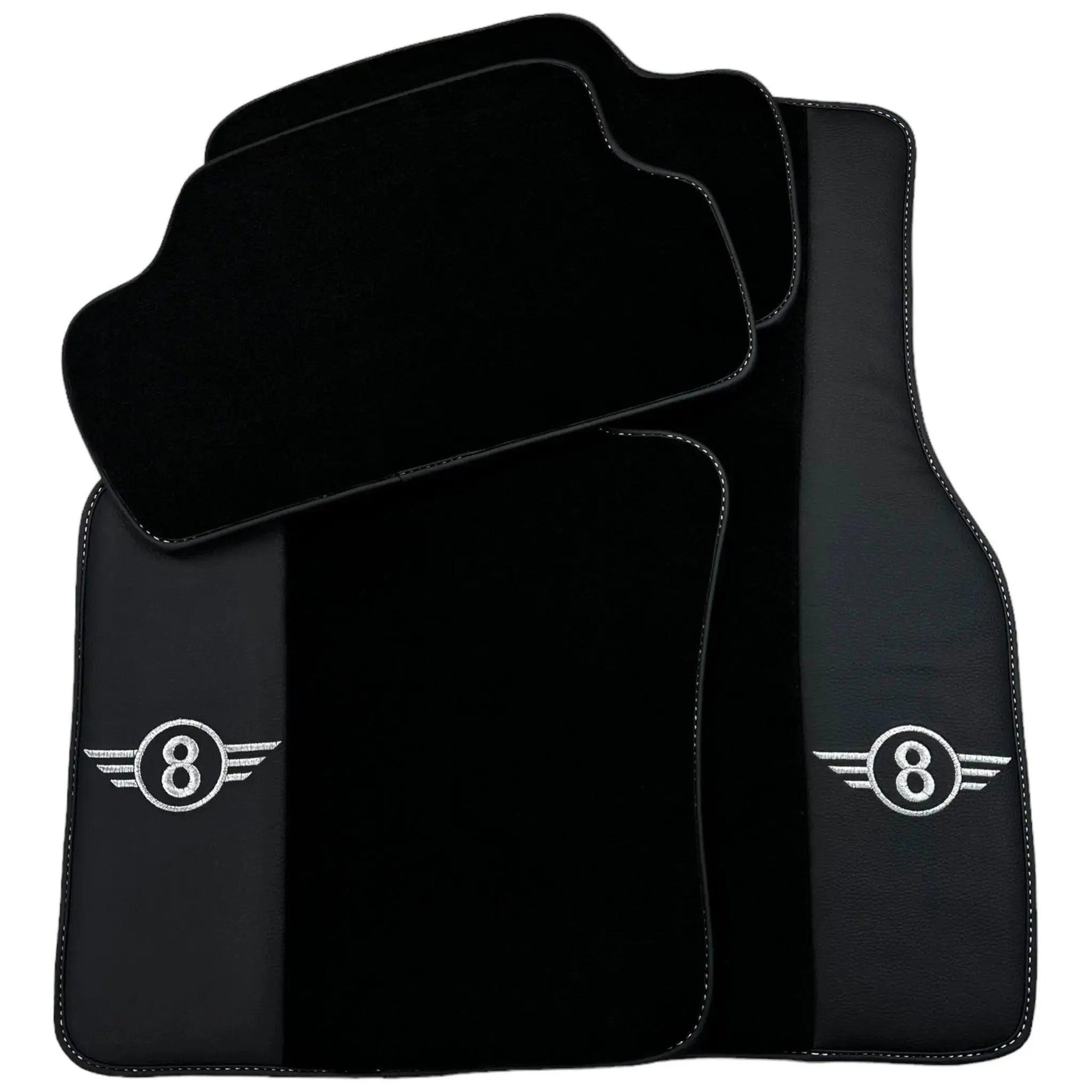 Black Floor Mats for Mini Countryman F60 (2017-2023) with Leather - AutoWin