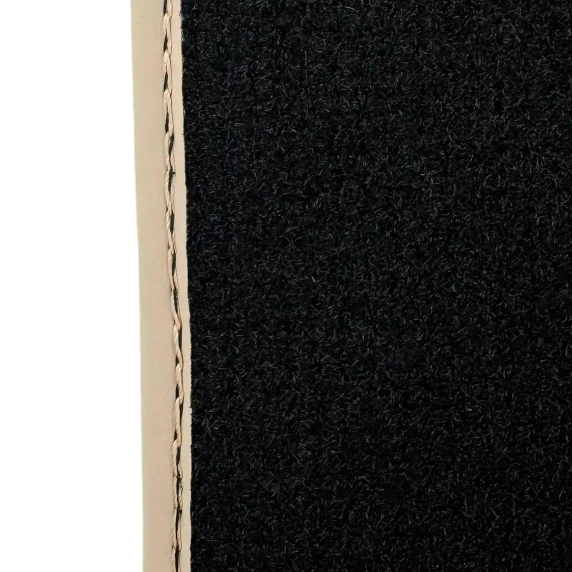 Black Stitched Leather Floor Mats for Maserati GranTurismo Sport (2012-2019) | Beige Trim - AutoWin