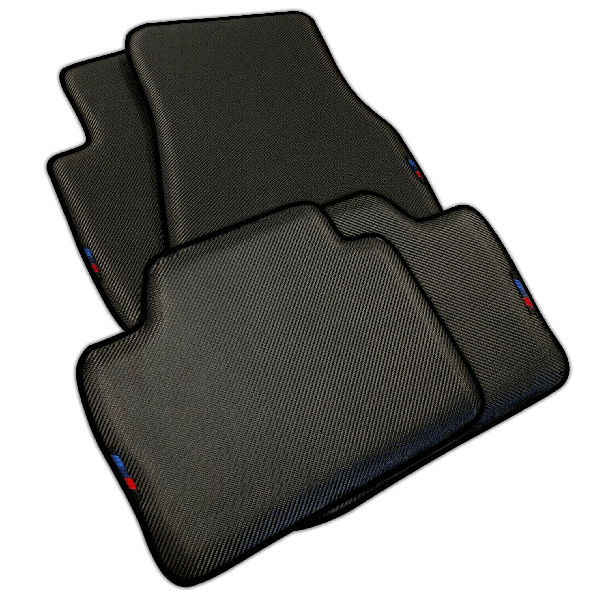Black Carbon Fiber Floor Mats for BMW 1 Series E81 3-door Hatchback 2006-2011 | Various Trim Colors