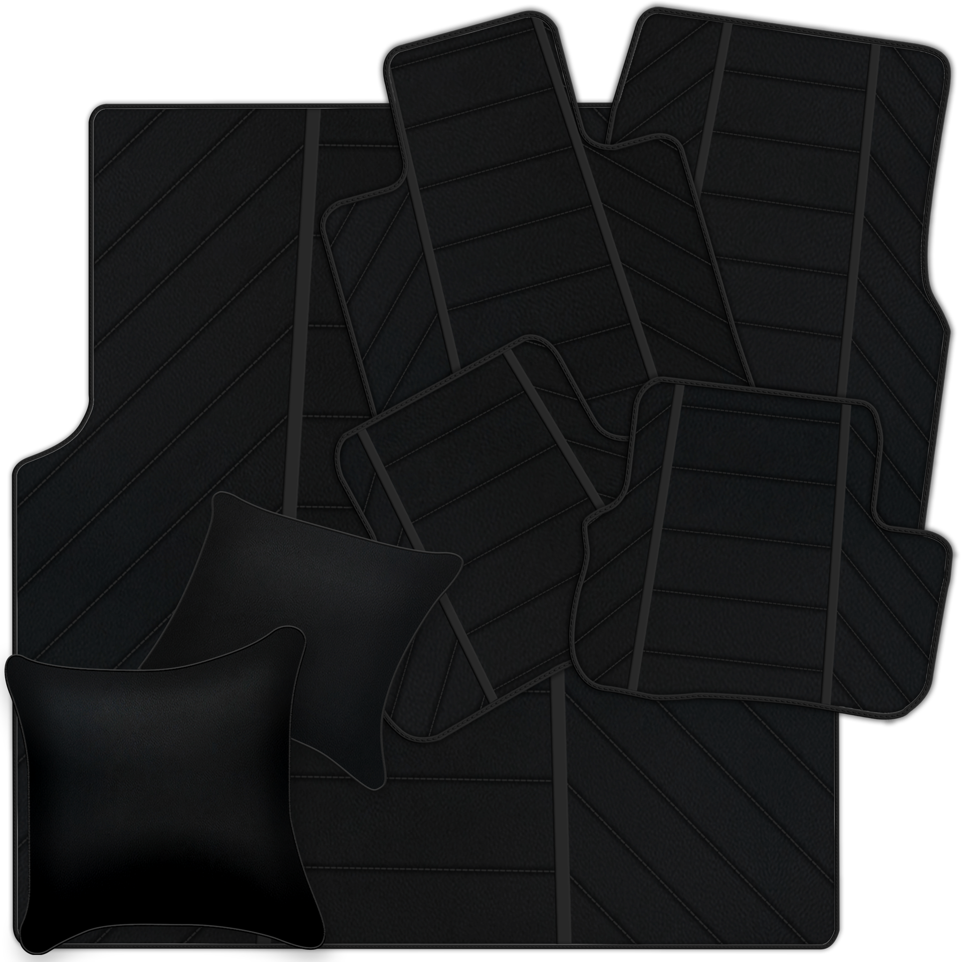 Luxury Black Leather Floor Mats for Rolls Royce Dawn 2016-2023
