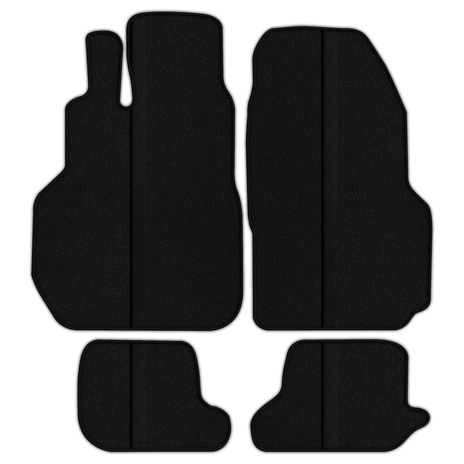 Black Floor Mats with Leather Line for Nissan GT-R (2009-2023) - Various Colors
