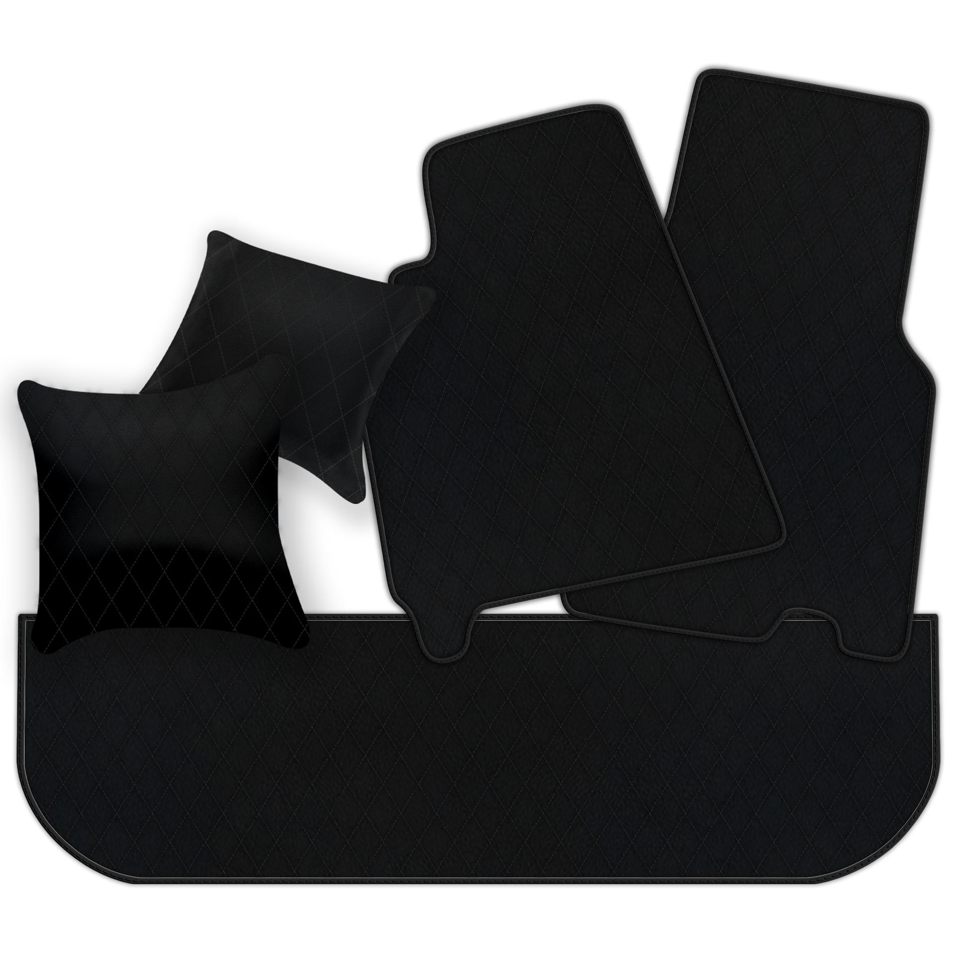 Customizable Leather Floor Mats with Double Diamond Pattern for Ferrari 550 Maranello (1996-2002) - AutoWin