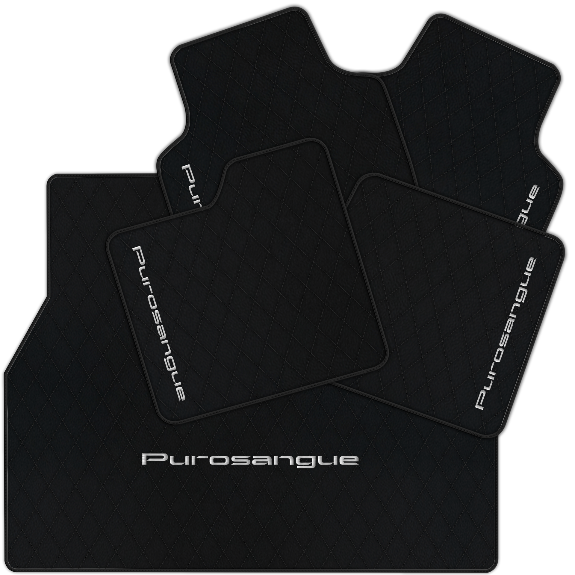 Premium Black Leather Floor Mats for Rolls Royce Shadow (1965-1977)