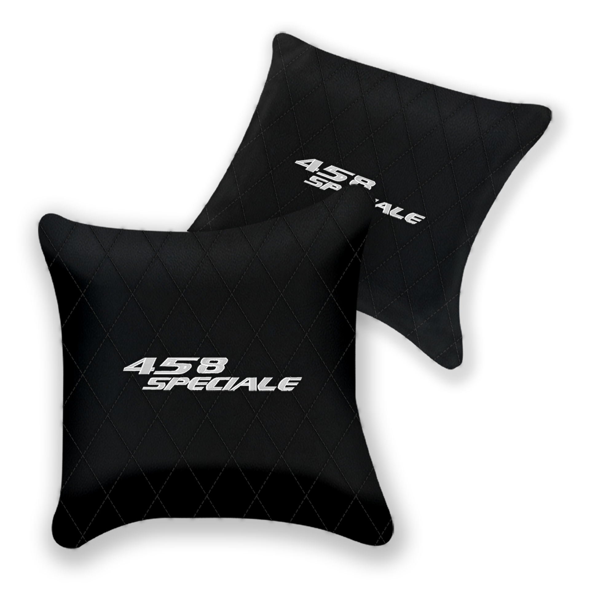 Customizable Black Leather Pillows for Ferrari 296 GTS | Set of 2