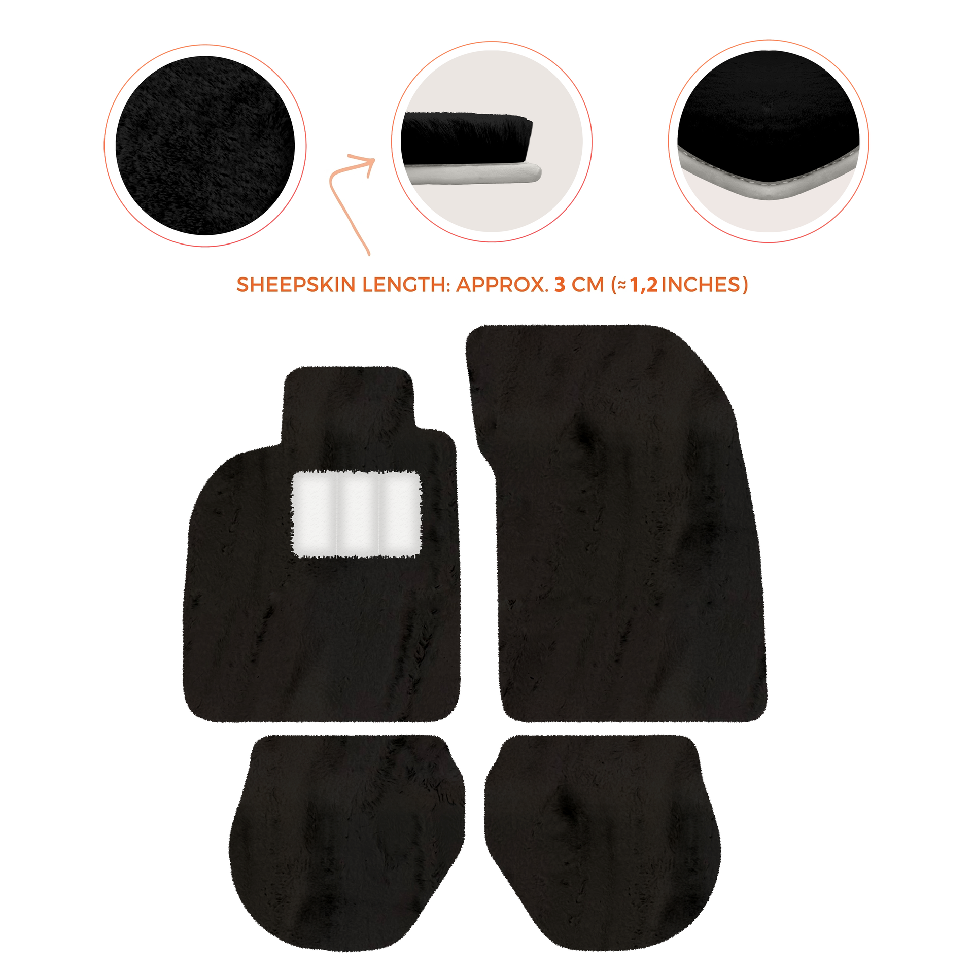 Customizable Leather Floor Mats with Triangle Pattern for Porsche 911 - 993 (1994-1998) - AutoWin