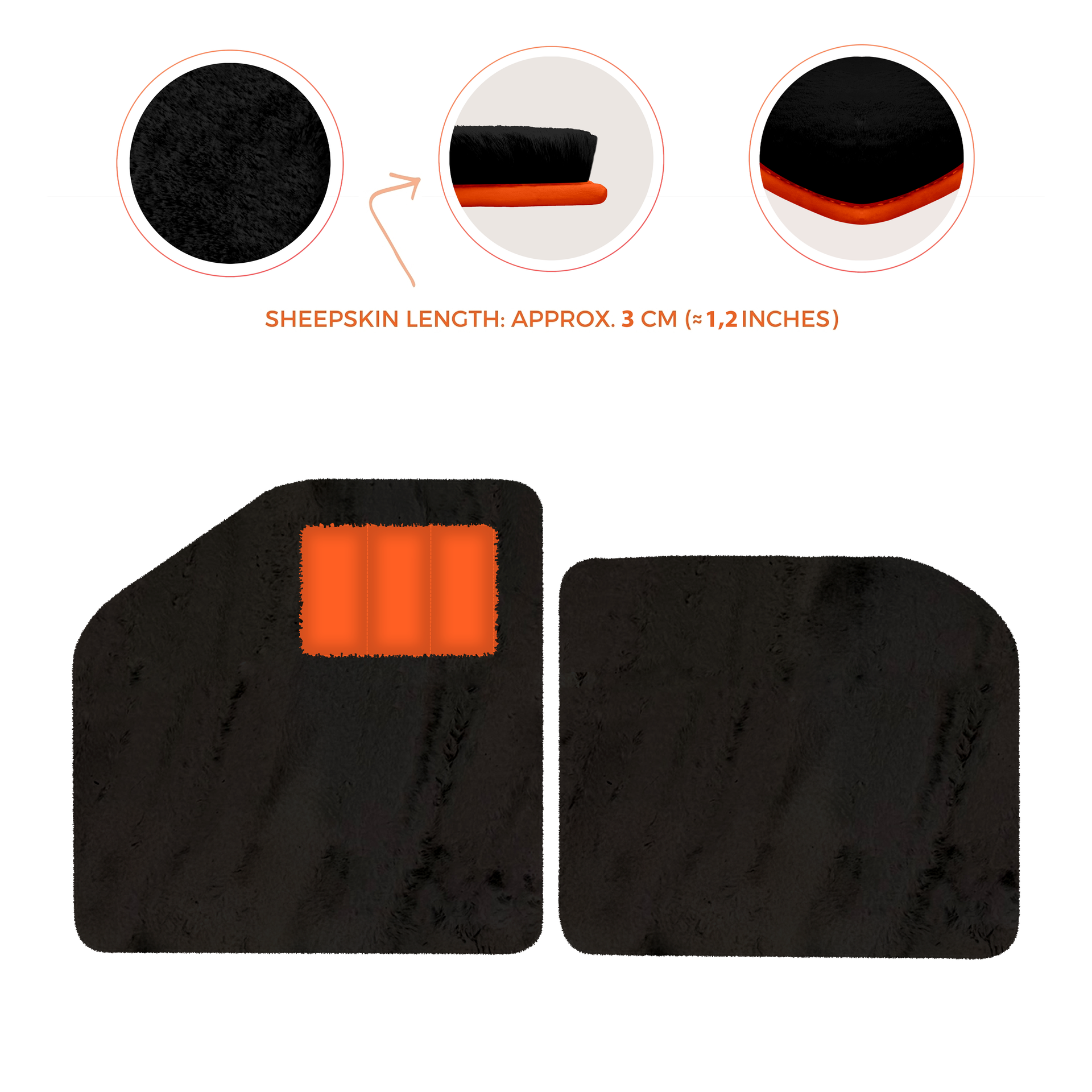 Sheepskin Floor Mats for Aston Martin Vulcan (2015-2016) Track Car - Luxury