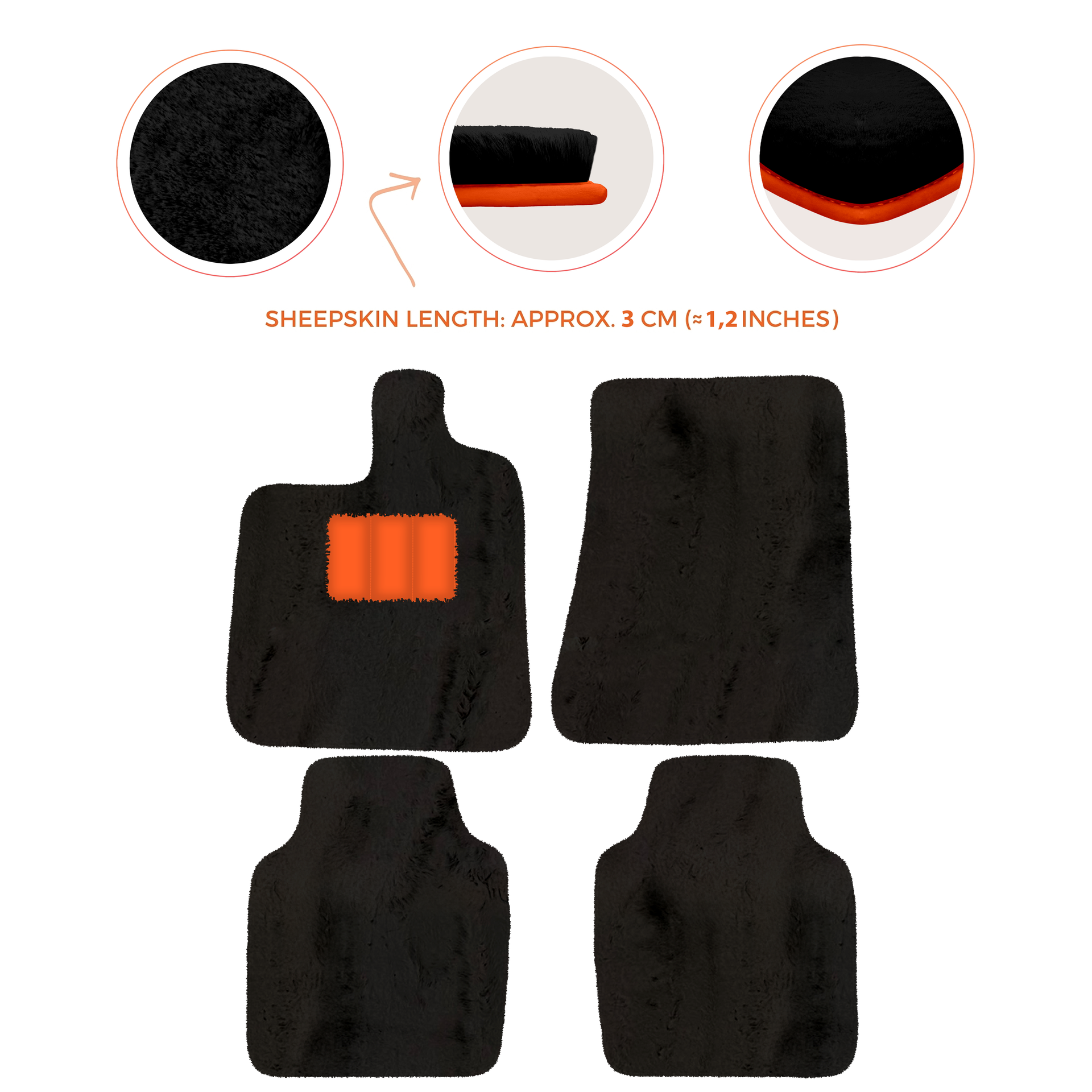 Premium Luxury Sheepskin Floor Mats for Ferrari Roma (2021-2024)