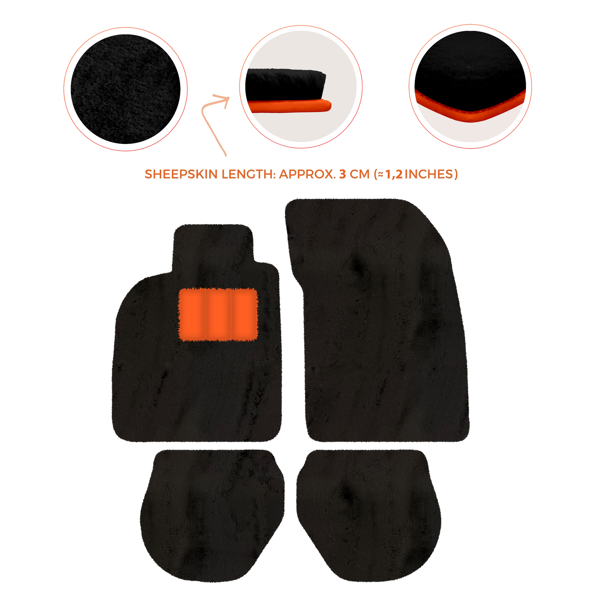 Customizable Leather Floor Mats with Triangle Pattern for Porsche 911 - 993 (1994-1998) - AutoWin