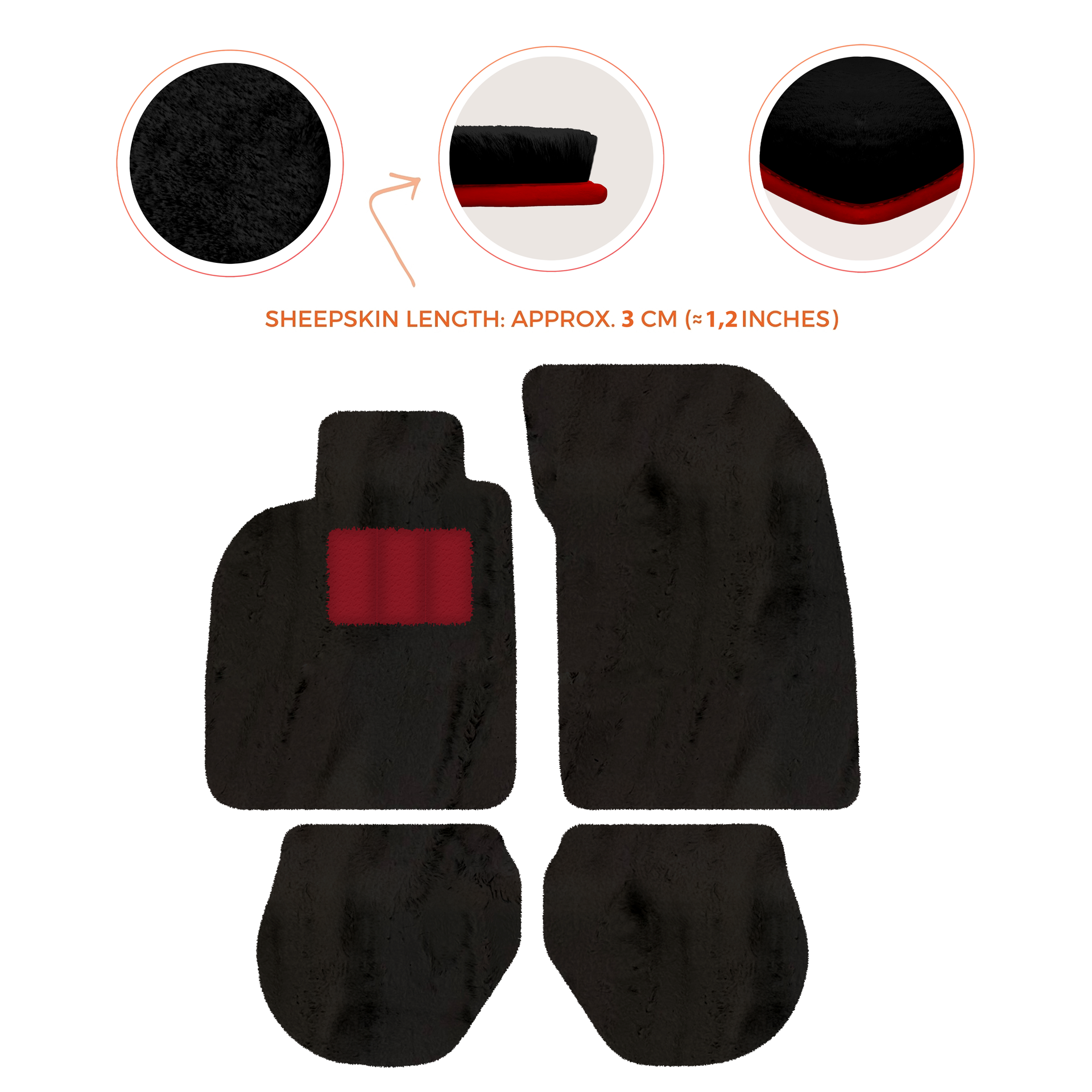 Customizable Leather Floor Mats with Triangle Pattern for Porsche 911 - 993 (1994-1998) - AutoWin