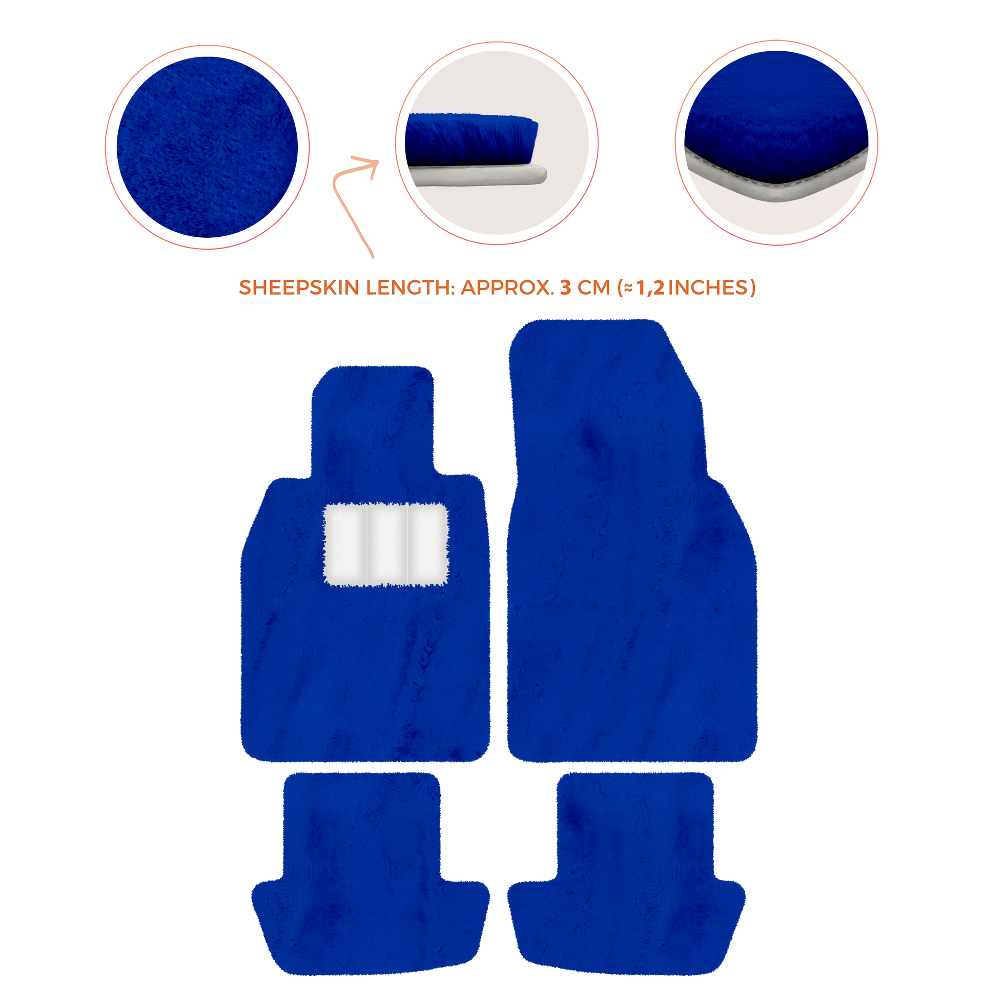 Premium Sheepskin Floor Mats for Porsche 911 991 (2012-2019)