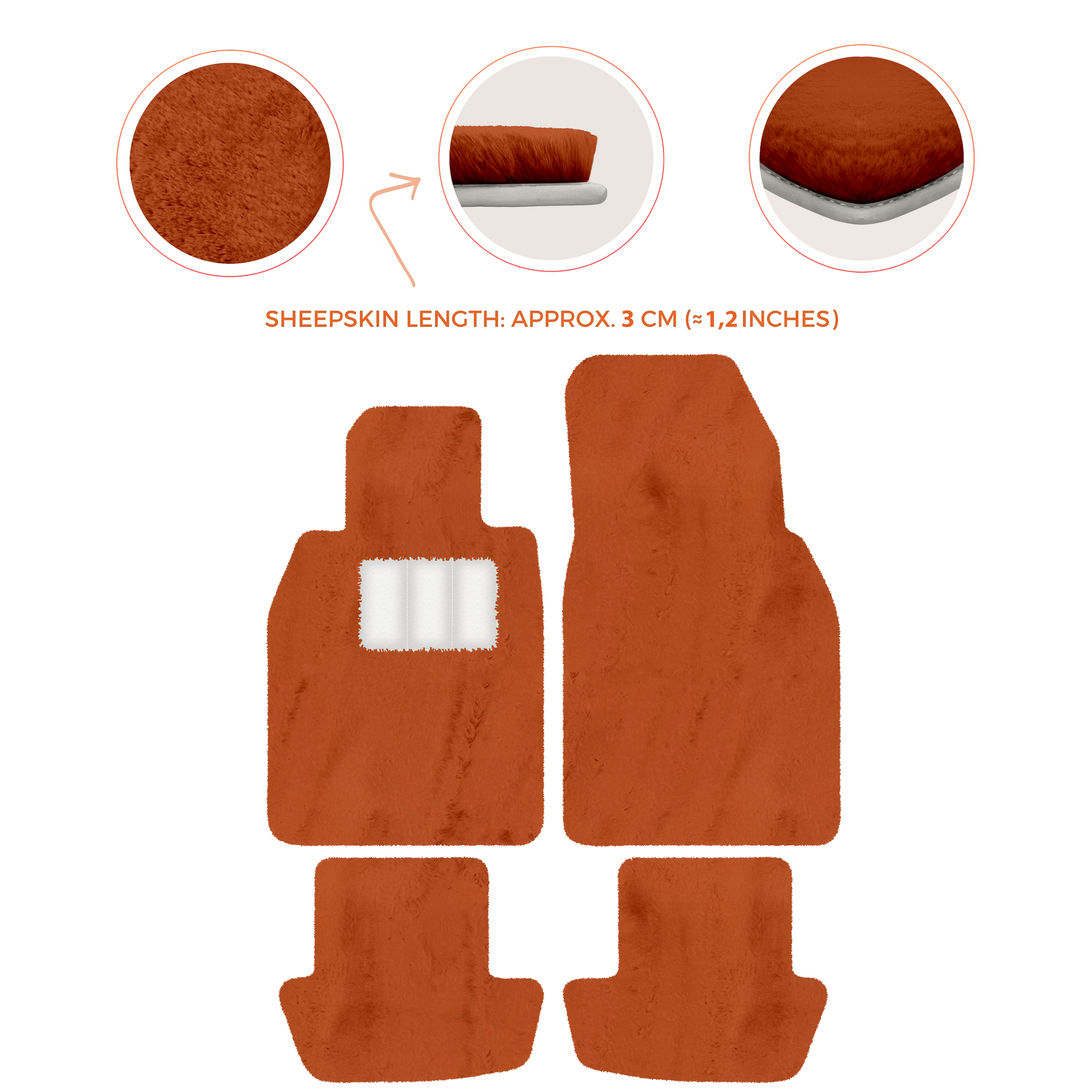 Premium Sheepskin Floor Mats for Porsche 911 991 (2012-2019)