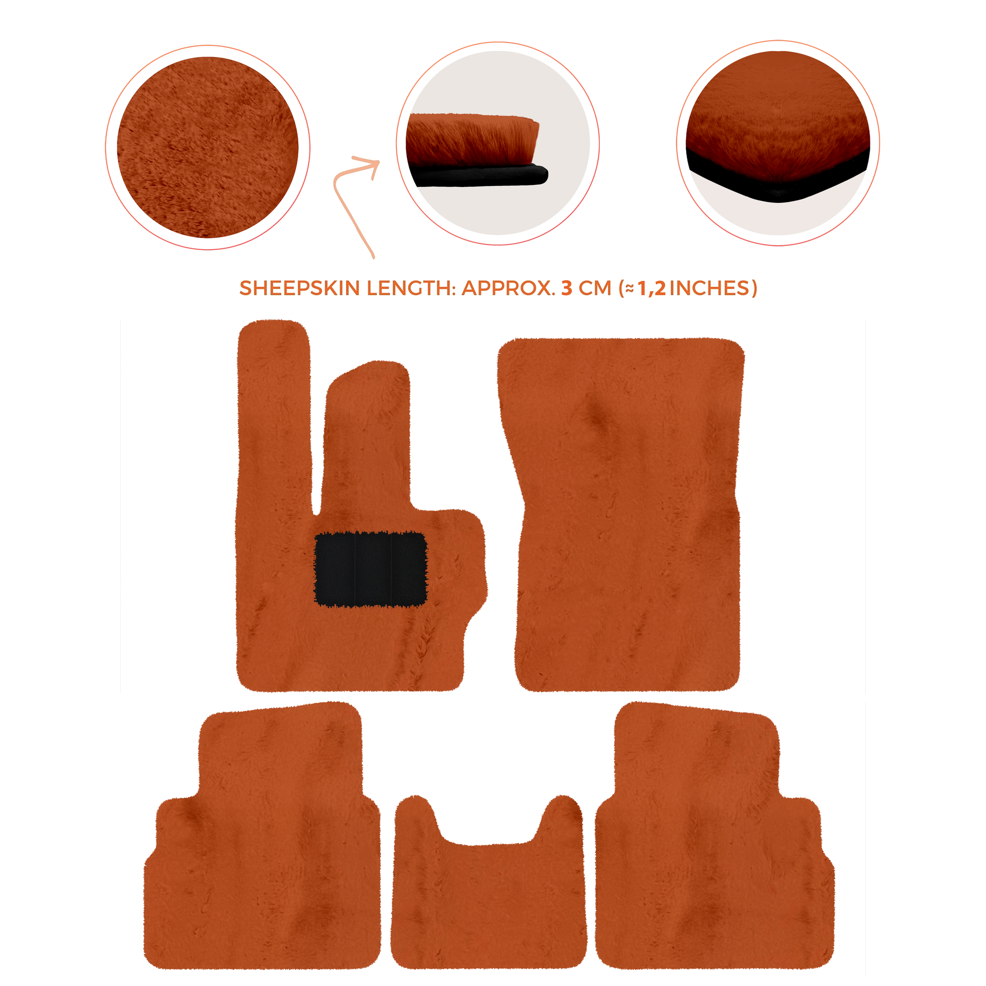 Premium Sheepskin Floor Mats for Mercedes-Benz G-Class W463 2008-2018