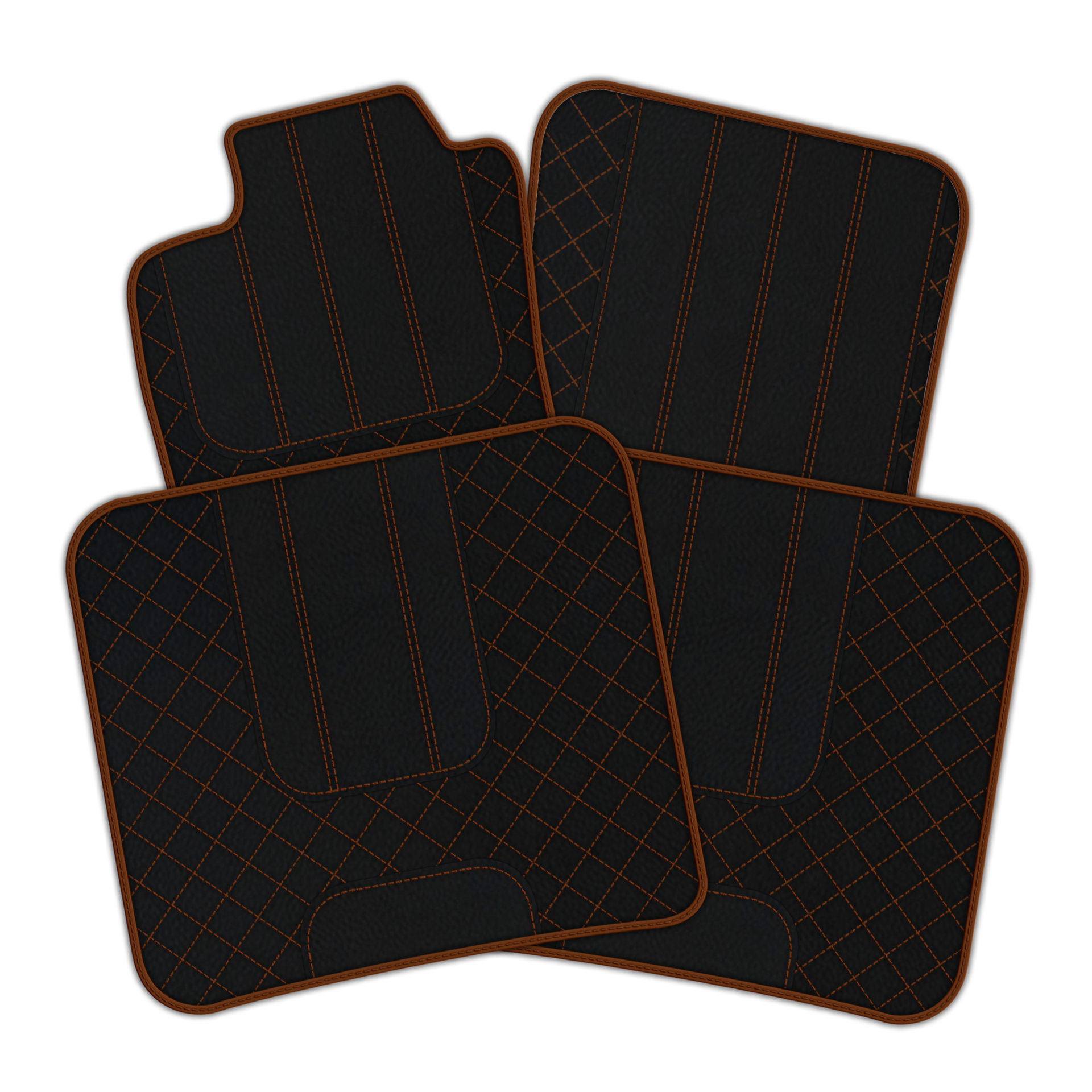 Customizable Leather Floor Mats with Double Diamond Pattern for Bentley Flying Spur (2019-2023) - AutoWin