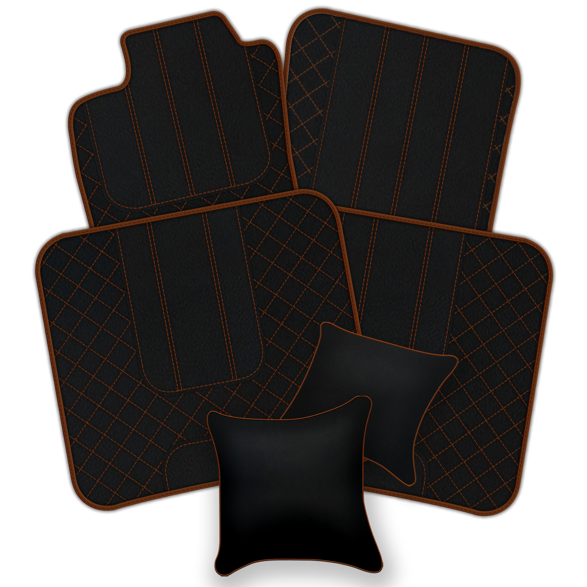 Customizable Leather Floor Mats with Double Diamond Pattern for Bentley Flying Spur (2019-2023) - AutoWin