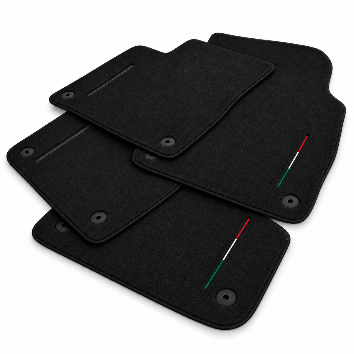 Black Floor Mats for Lamborghini Urus with Red Leather | ER56 Design