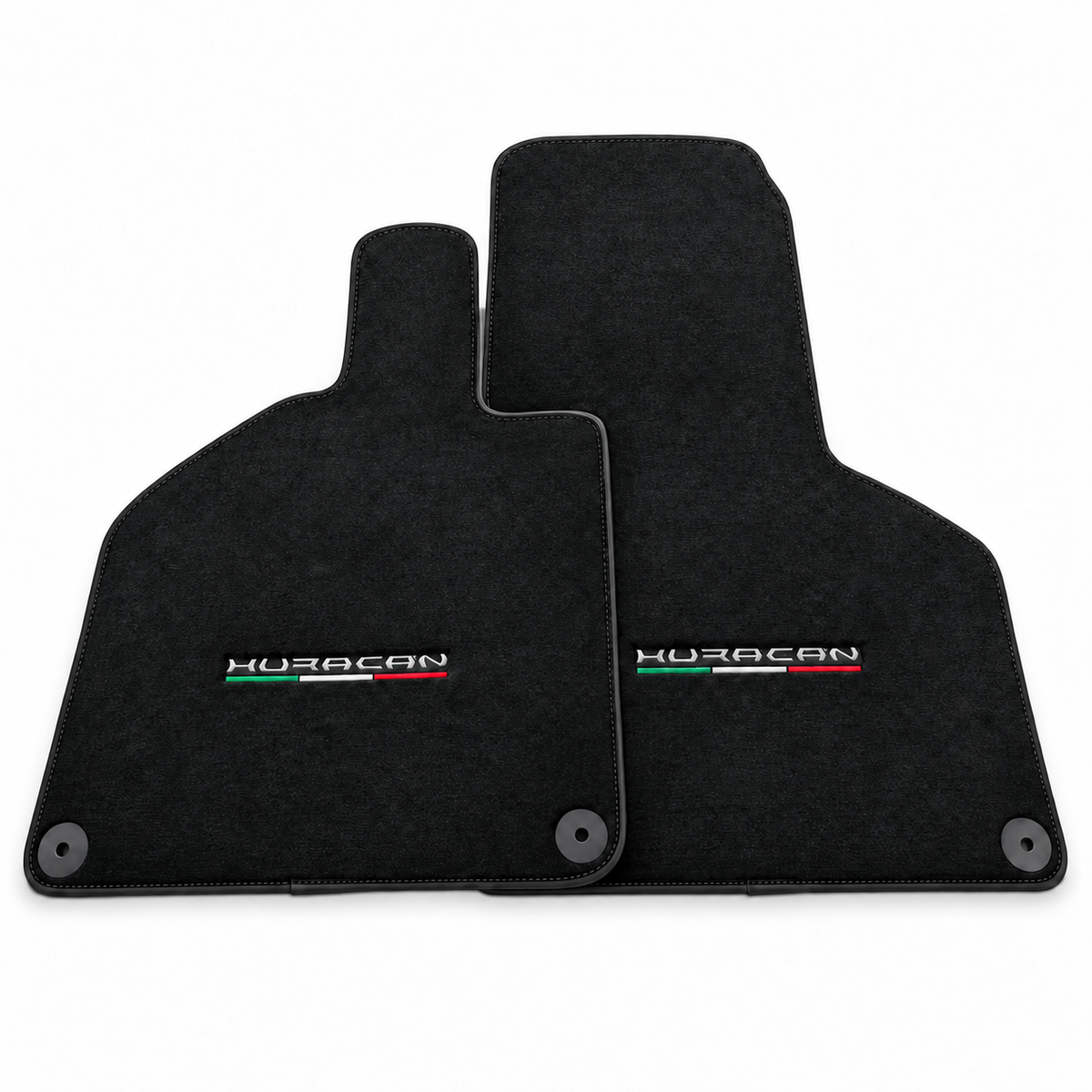 Purple Leather Floor Mats for Lamborghini Huracan with Italian Flag | White Trim