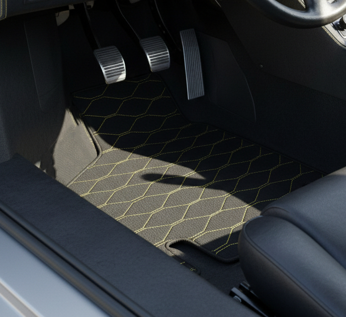 Customizable Leather Floor Mats with Triangle Pattern for Lamborghini Countach (1974–1990) - AutoWin