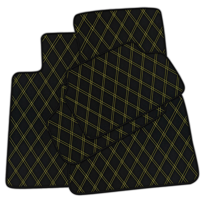 Customizable Leather Floor Mats with Double Diamond Pattern for BMW E28 Sedan (1981-1988)