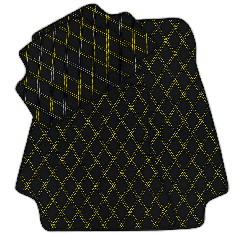 Customizable Leather Floor Mats with Double Diamond Pattern for Mercedes Benz CLS-Class C219 (2004-2010)