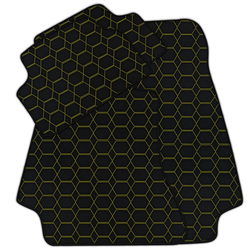 Customizable Leather Floor Mats with Hexagon Hex Pattern for Mercedes Benz A-Class W177 Hybrid (2019-2023)