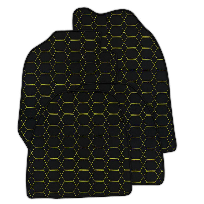 Customizable Leather Floor Mats with Hexagon Hex Pattern for Porsche 911 - 964 (1989-1994)