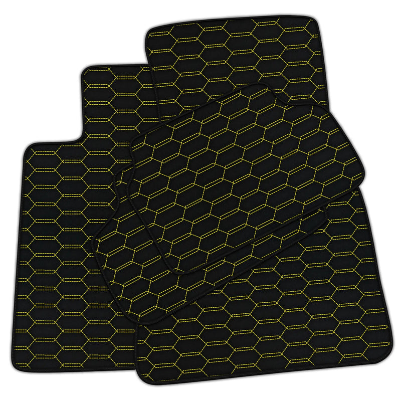 Customizable Leather Floor Mats with Interlaced Hex Pattern for BMW E71 SUV (2008-2014)