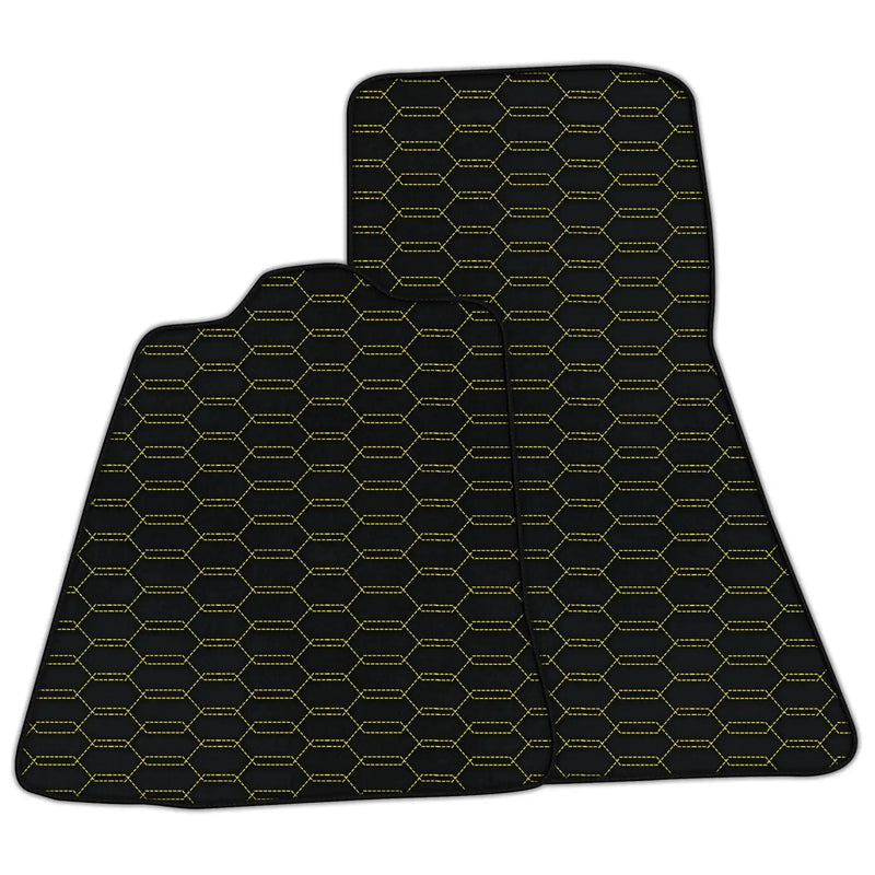Customizable Leather Floor Mats with Interlaced Hex Pattern for McLaren 750S (2023-2025)