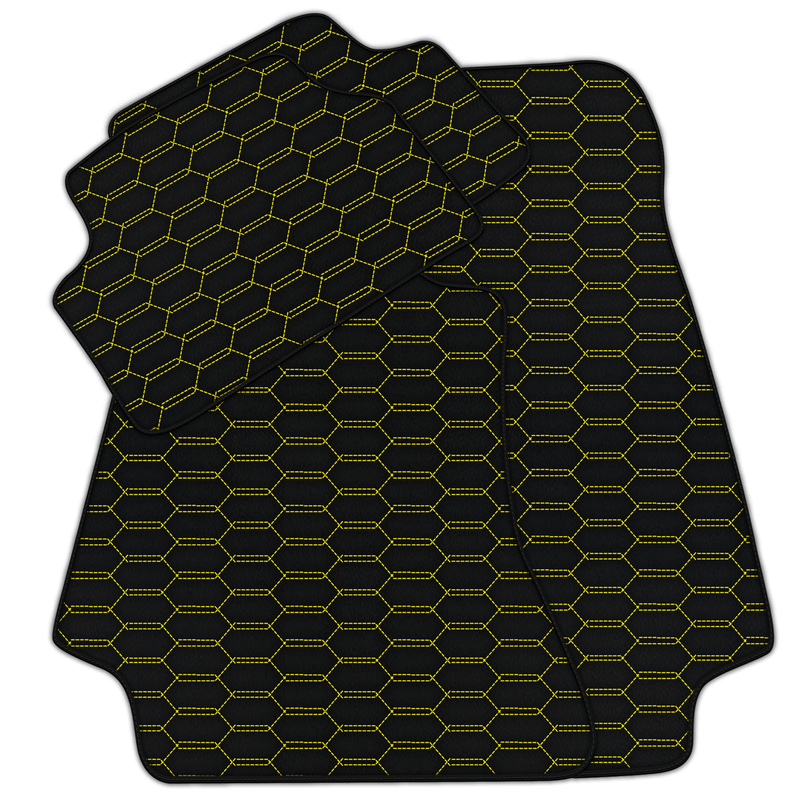 Customizable Leather Floor Mats with Interlaced Hex Pattern for Mercedes Benz C-Class C204 Coupe (2011-2015)