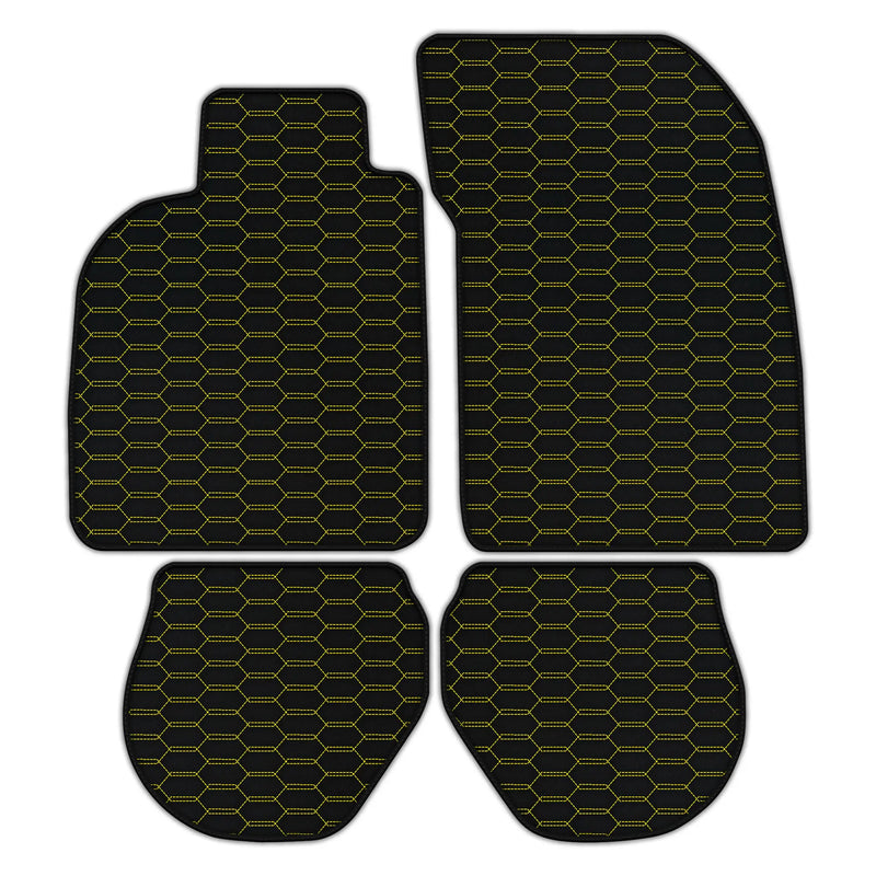 Customizable Leather Floor Mats with Interlaced Hex Pattern for Porsche 911 - 993 (1994-1998)
