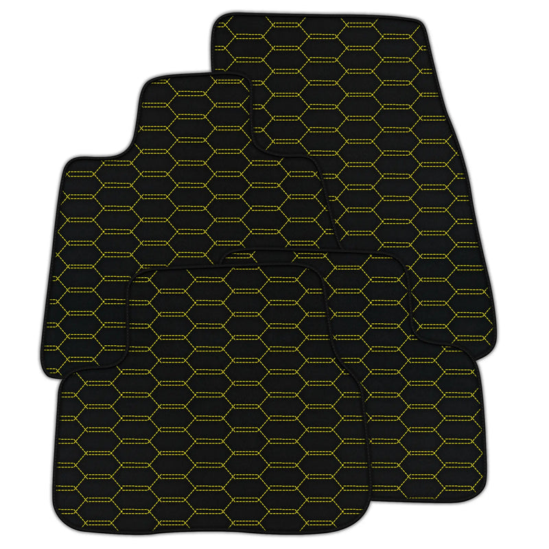 Customizable Leather Floor Mats with Interlaced Hex Pattern for Rolls Royce Cullinan (2018-2025)